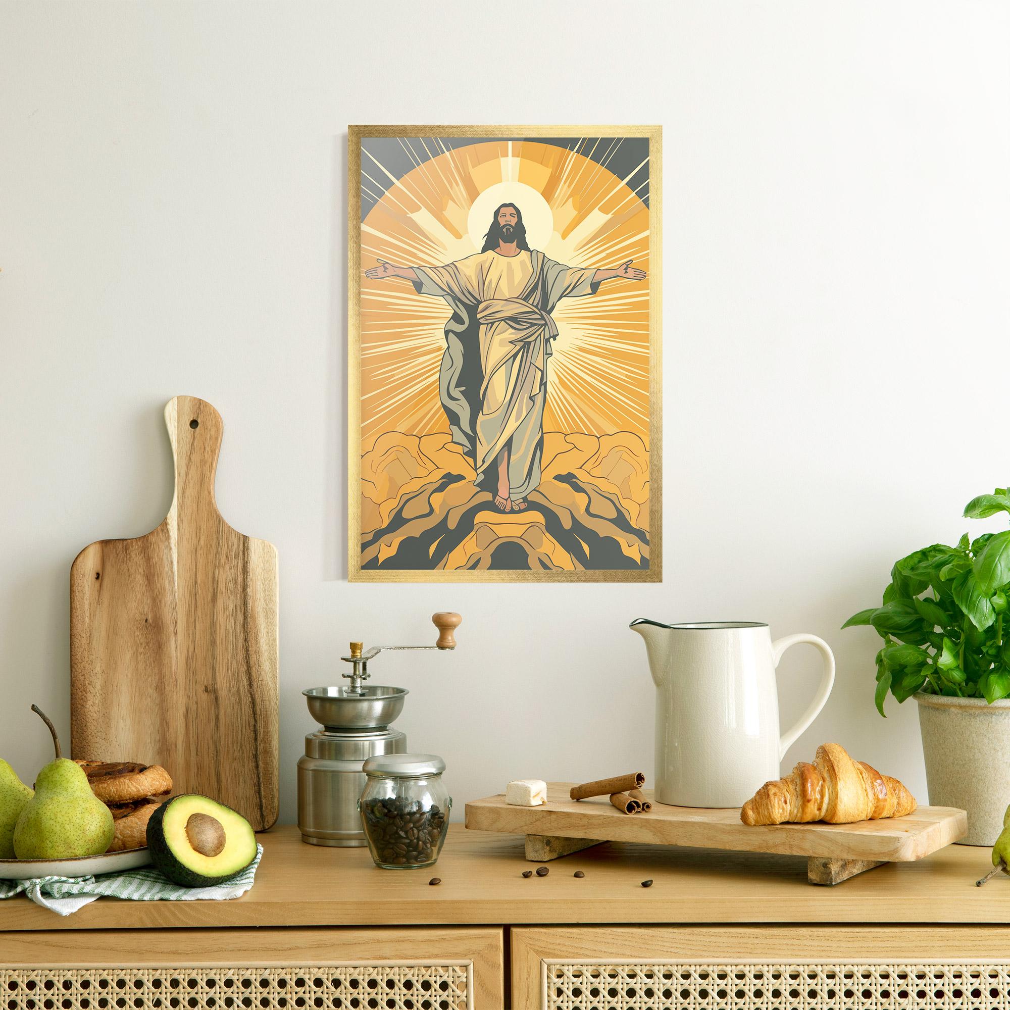 Gerahmte Poster Sunset Jesus mockup 8