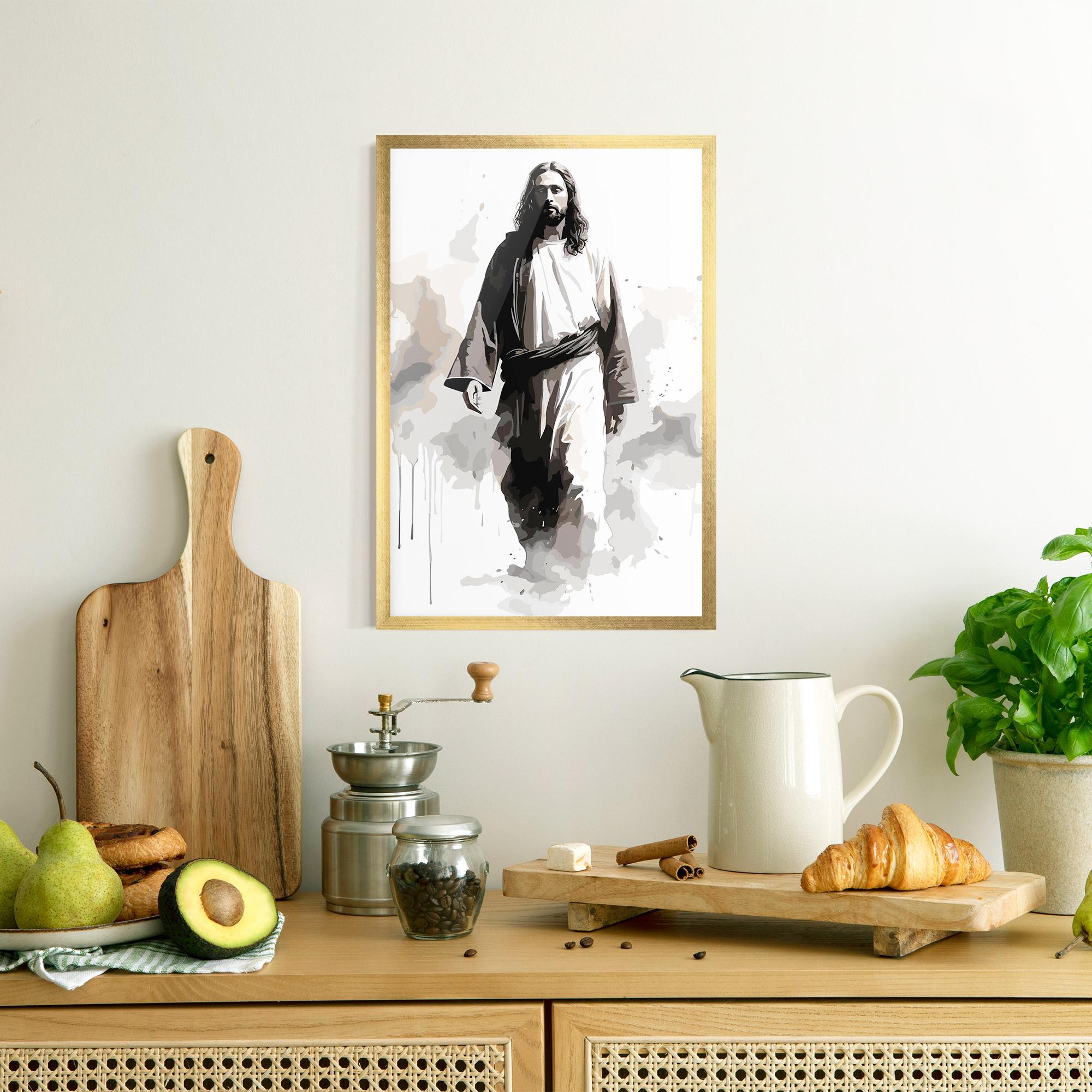Gerahmte Poster Watercolor Jesus mockup 8