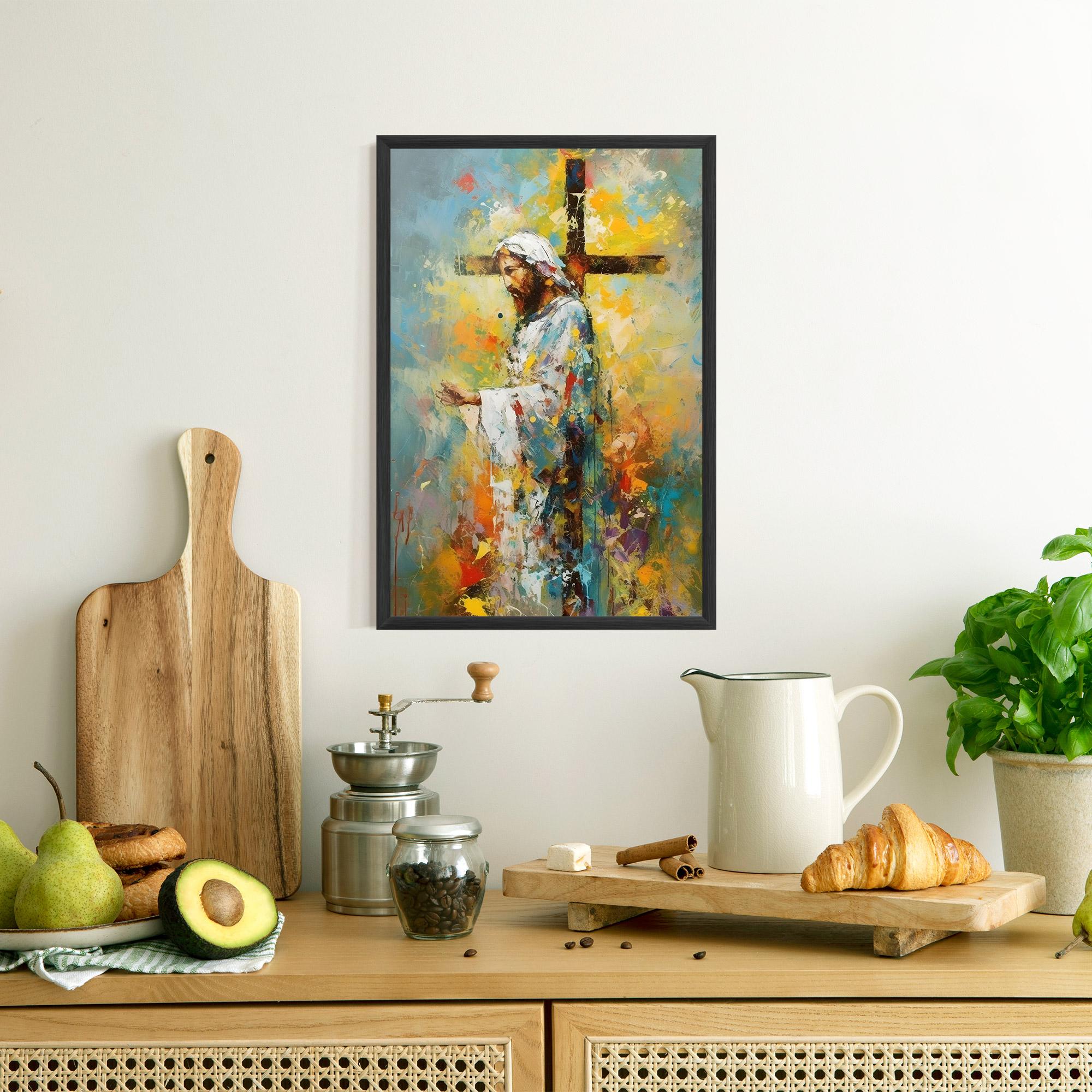 Gerahmte Poster Christ Art Painting mockup 8