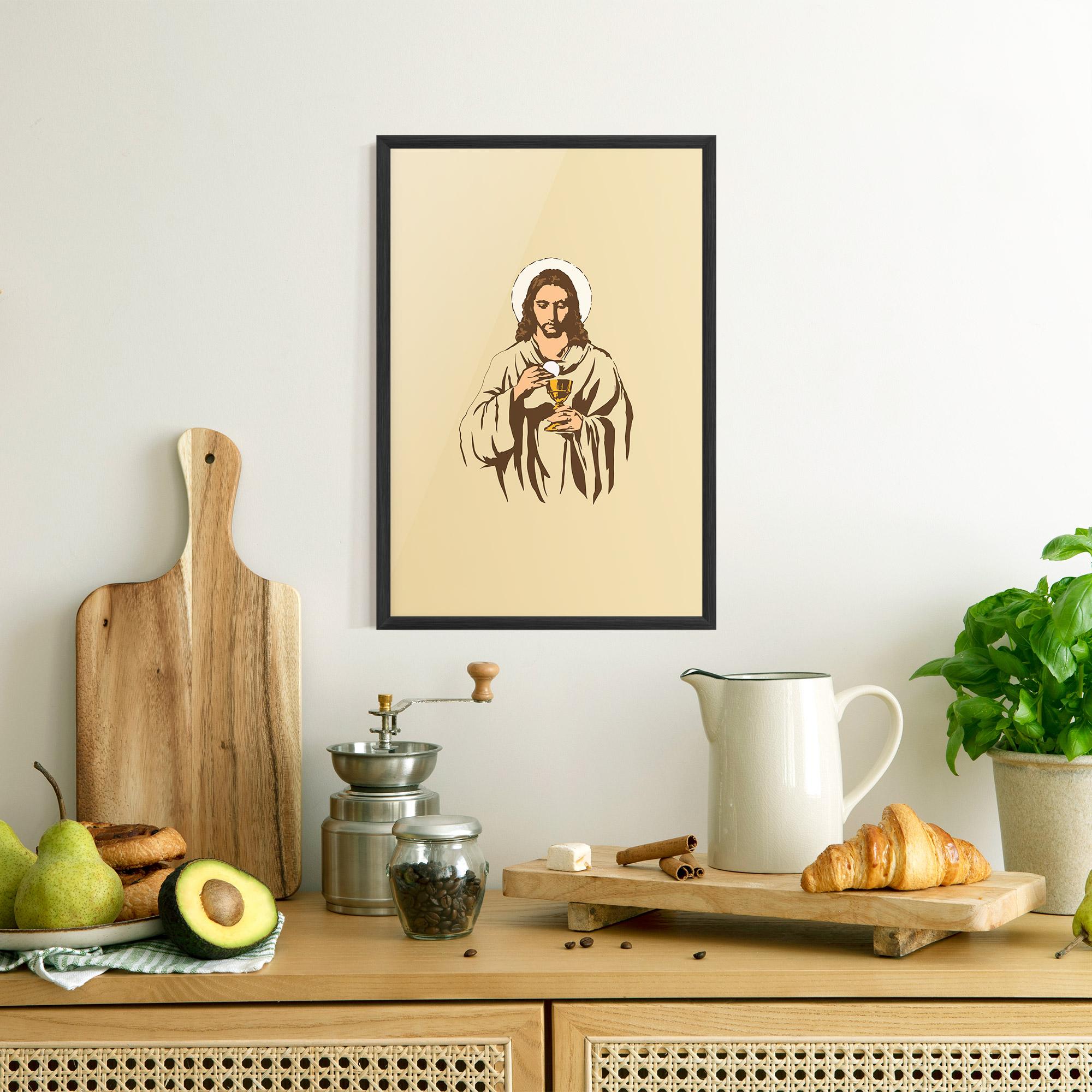Gerahmte Poster Cream Jesus mockup 8