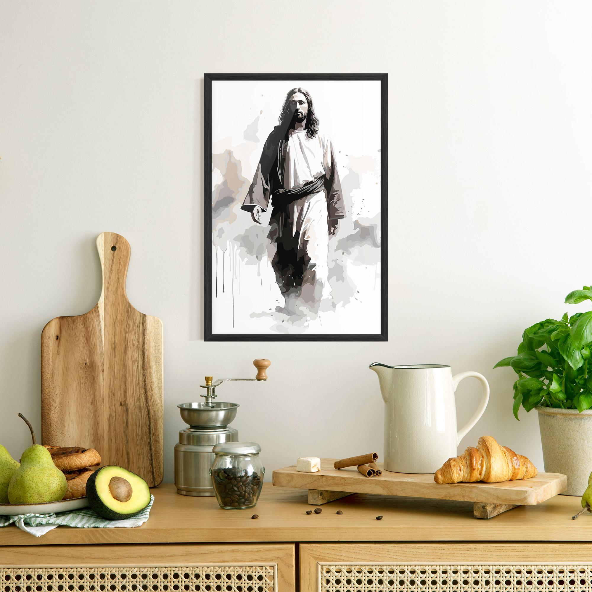 Gerahmte Poster Watercolor Jesus mockup 8