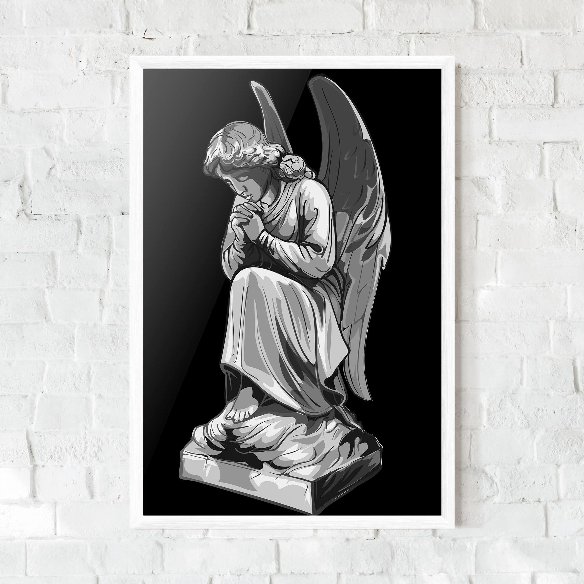 Gerahmte Poster Angel Pray mockup 0
