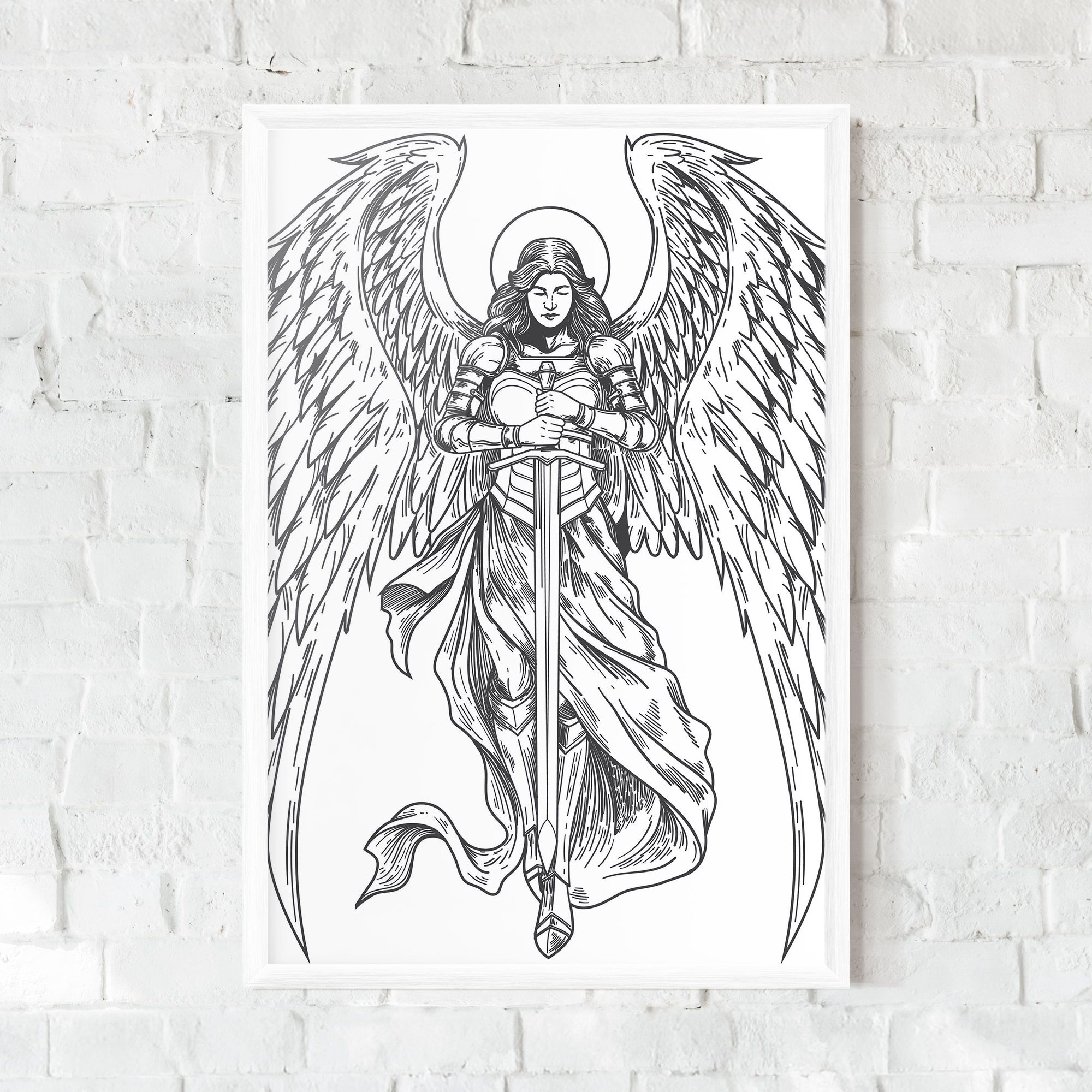 Grey Line Angel mockup 0