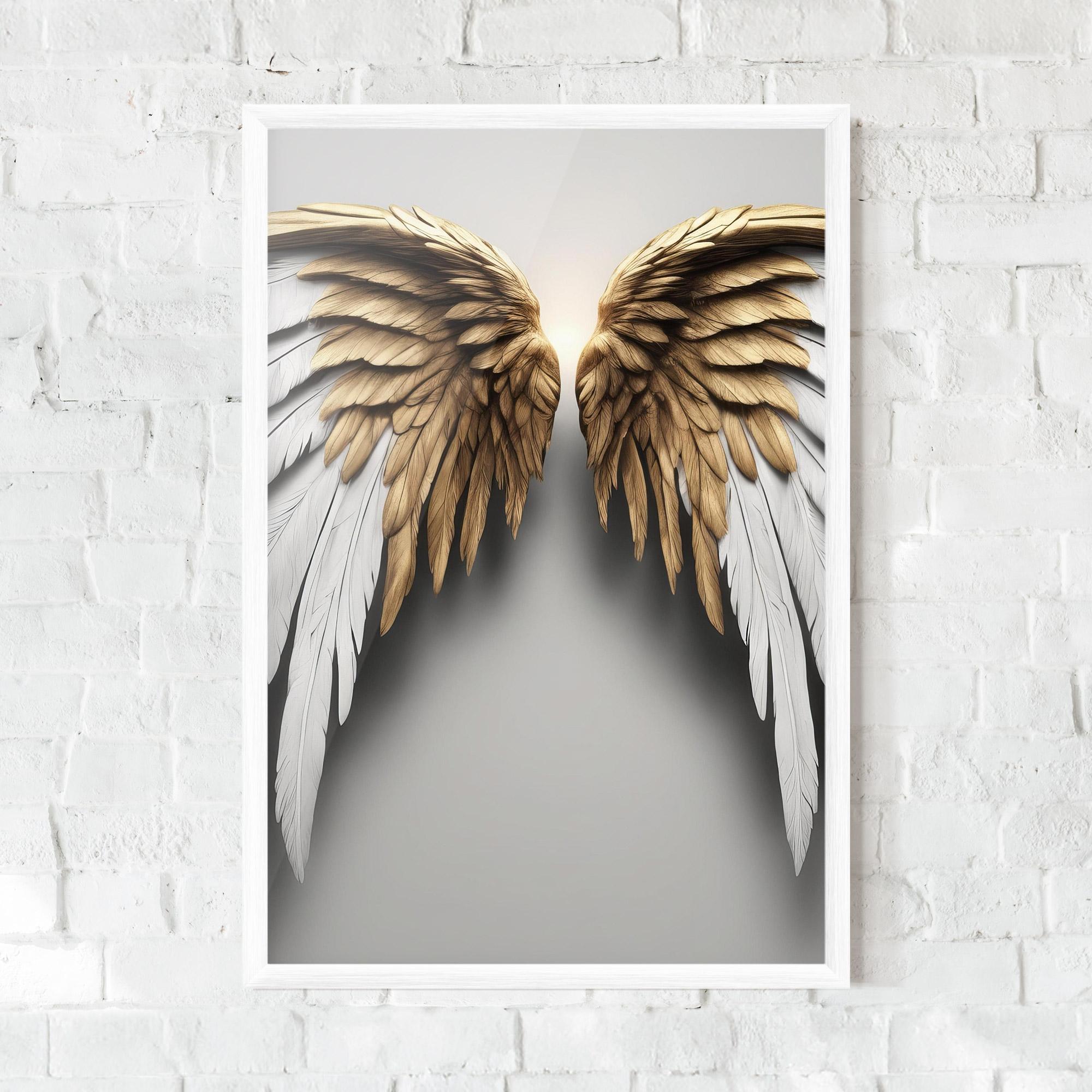 Gerahmte Poster Realistic Angel Wings mockup 0