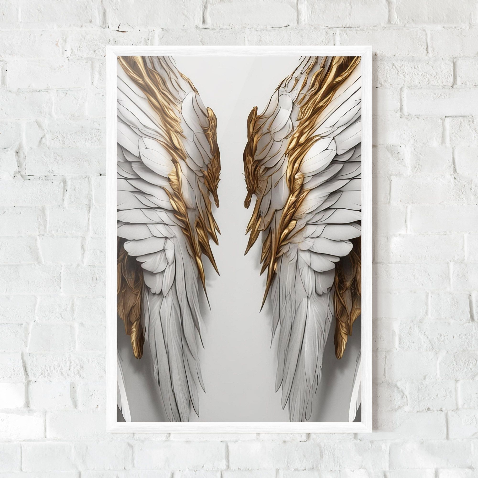 Realistic Gold Angel Wings mockup 0