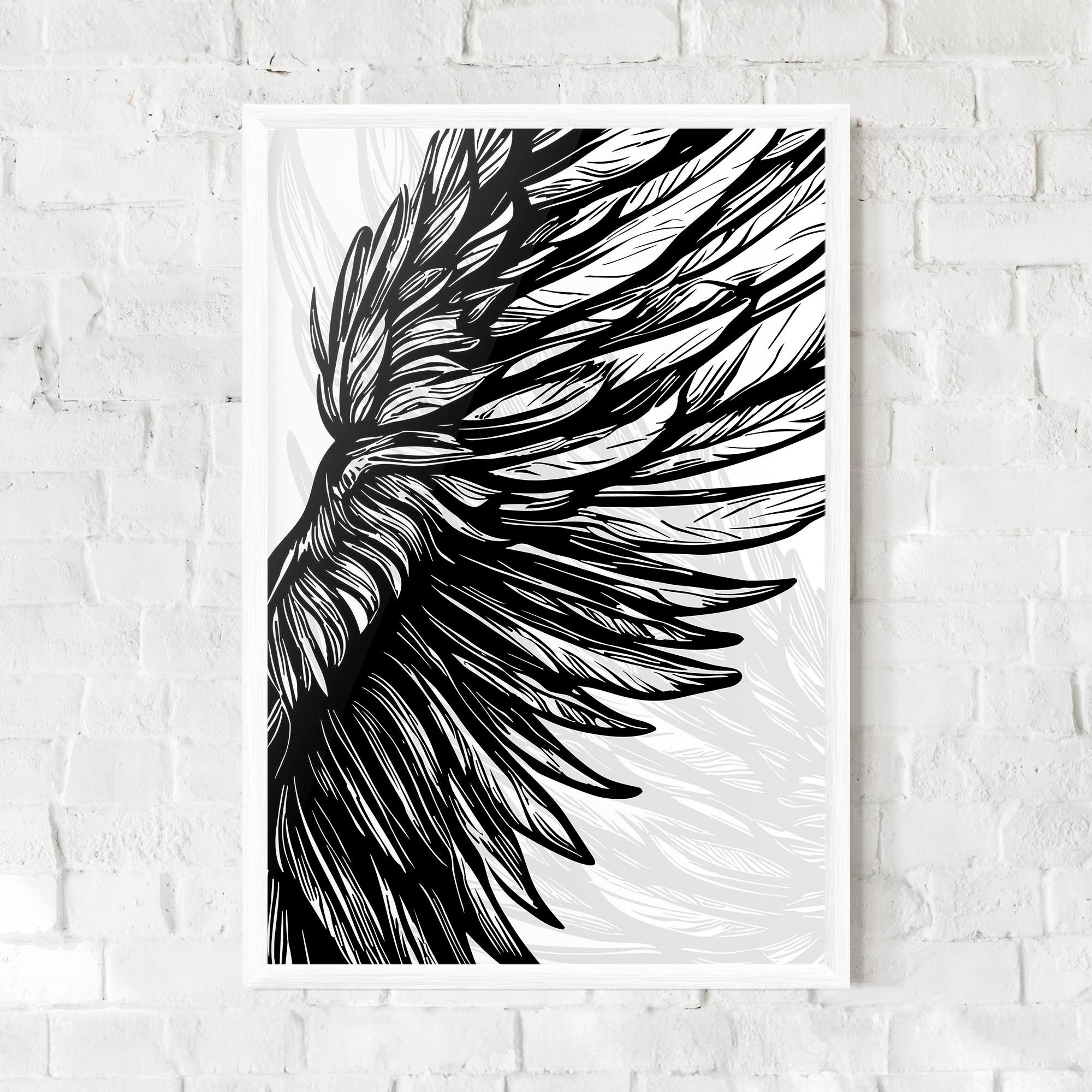 Gerahmte Poster Wing Line mockup 0