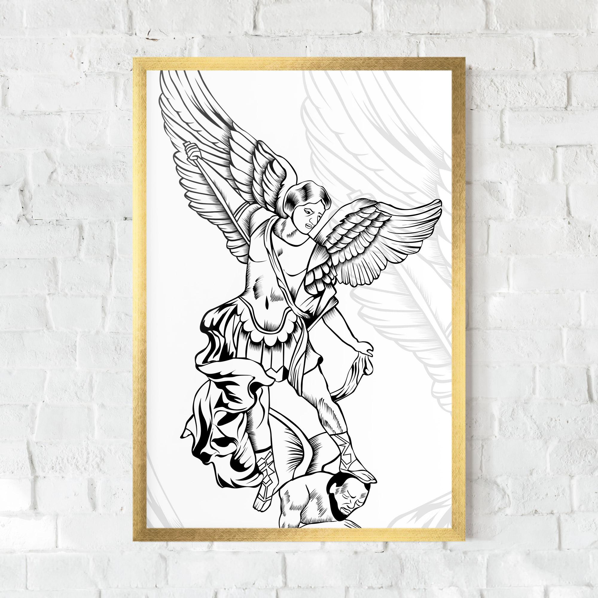 Gerahmte Poster Angel Fight mockup 0