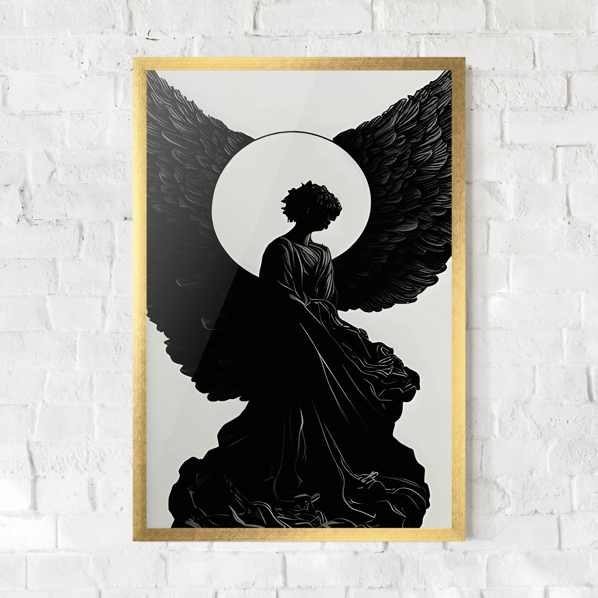 Gerahmte Poster Angel Shilouette mockup 0