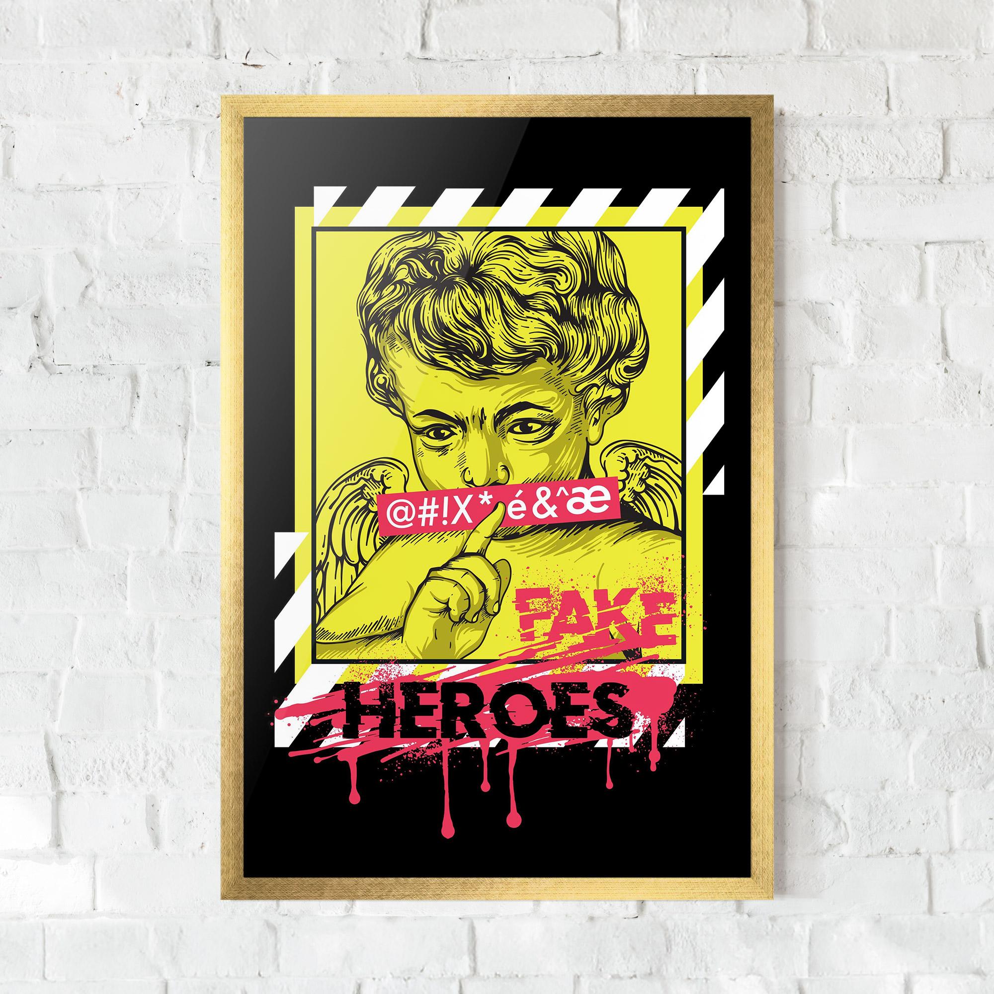 Gerahmte Poster Fake Heroes mockup 0