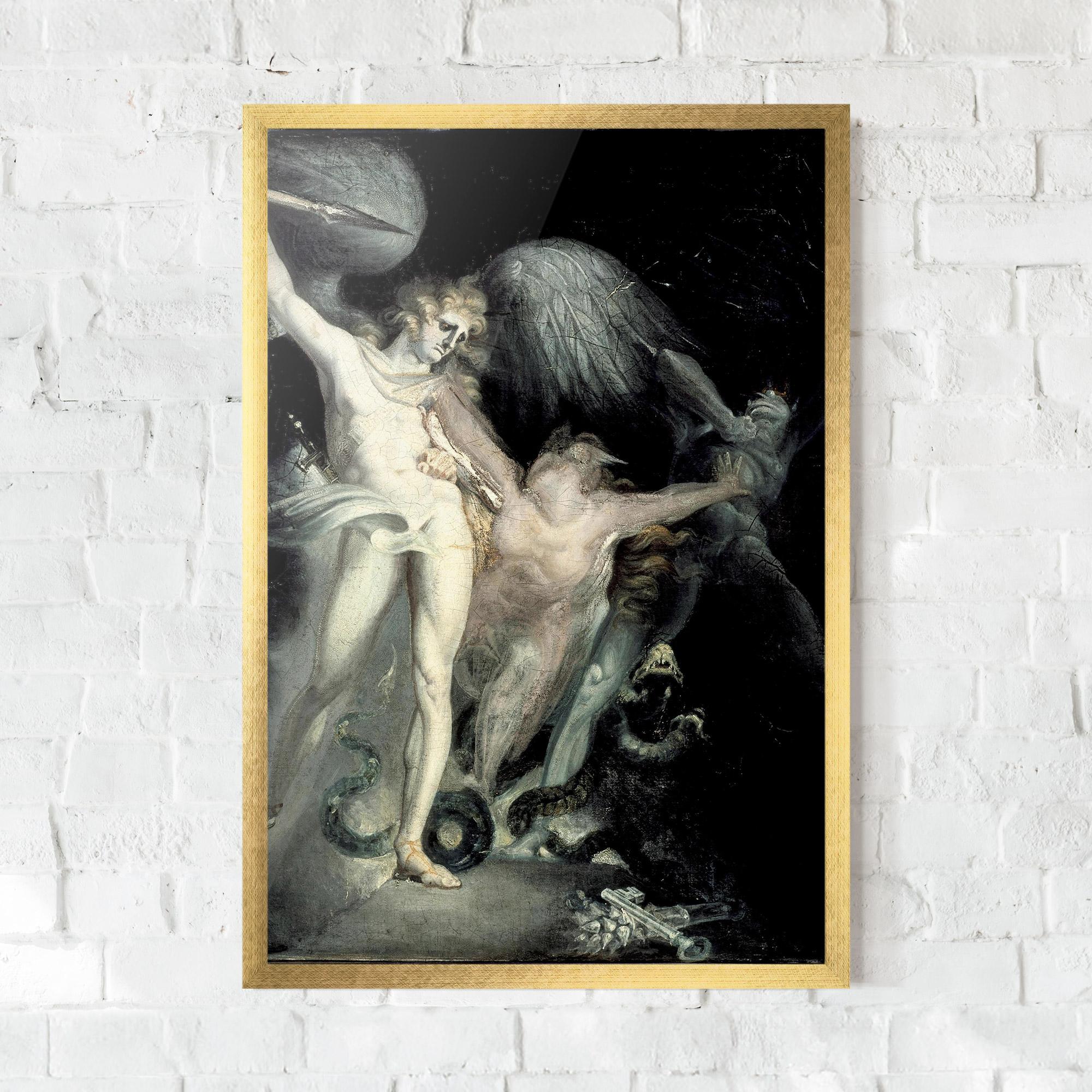 Gerahmte Poster Old Angel Painting mockup 0