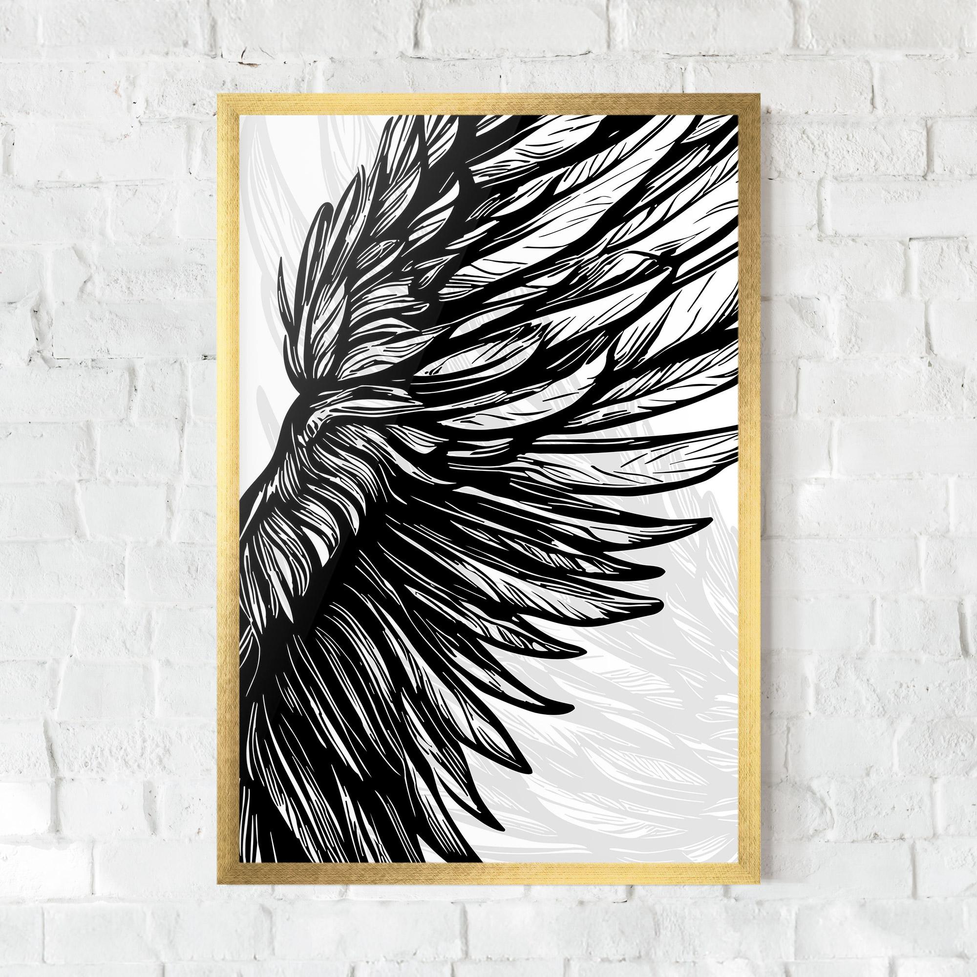 Gerahmte Poster Wing Line mockup 0