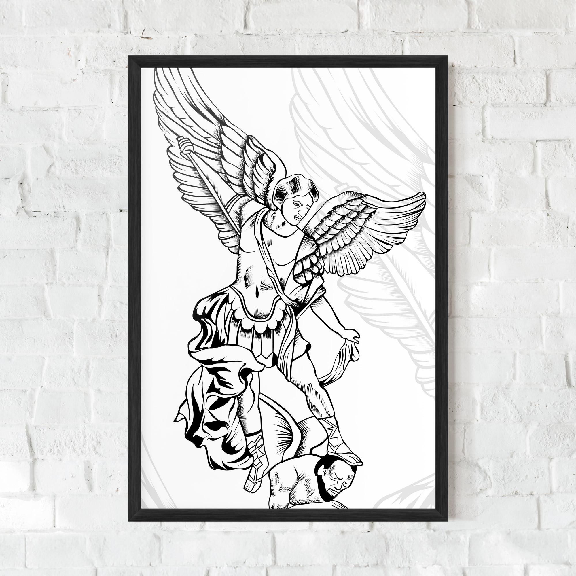 Gerahmte Poster Angel Fight mockup 0
