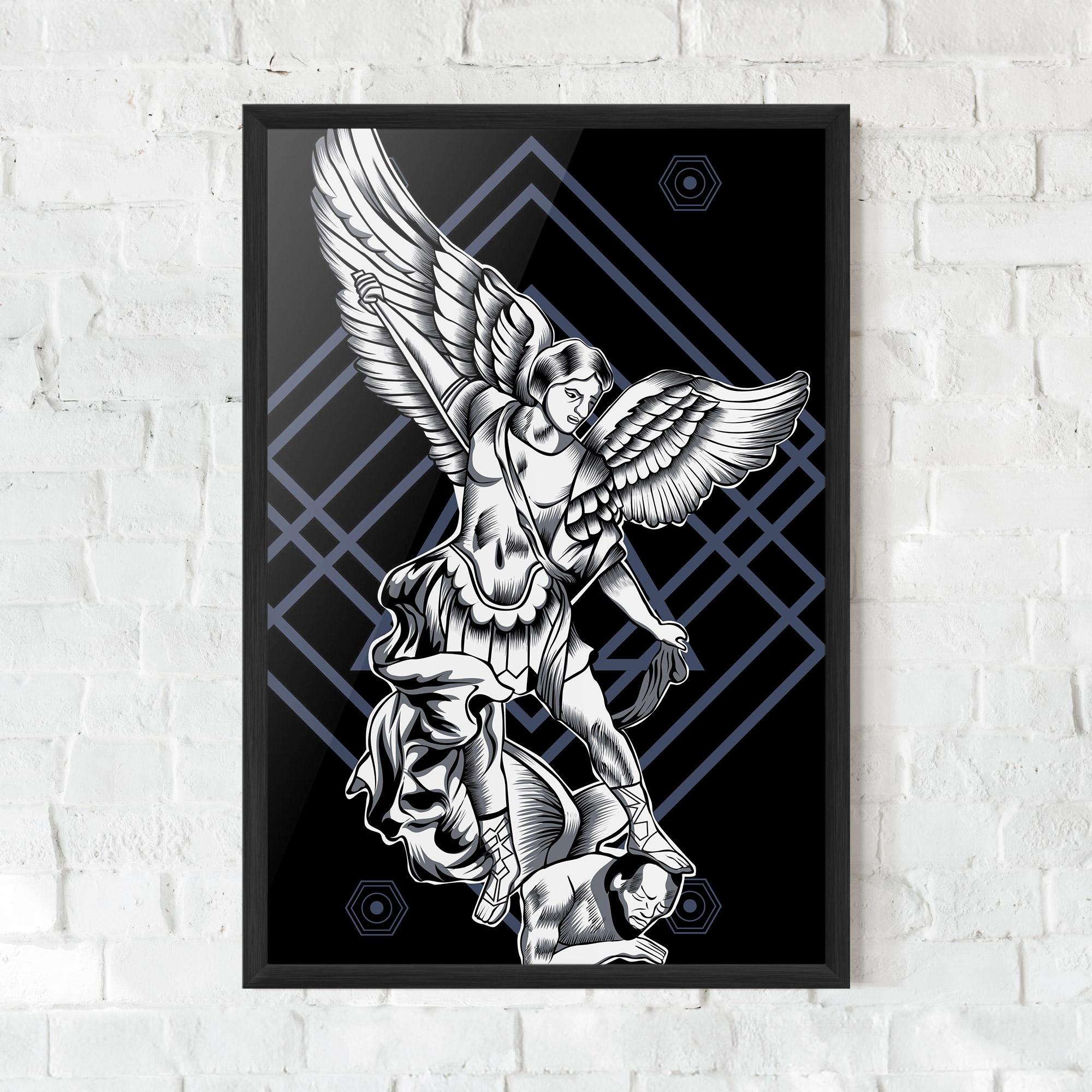 Gerahmte Poster Angel Fights mockup 0