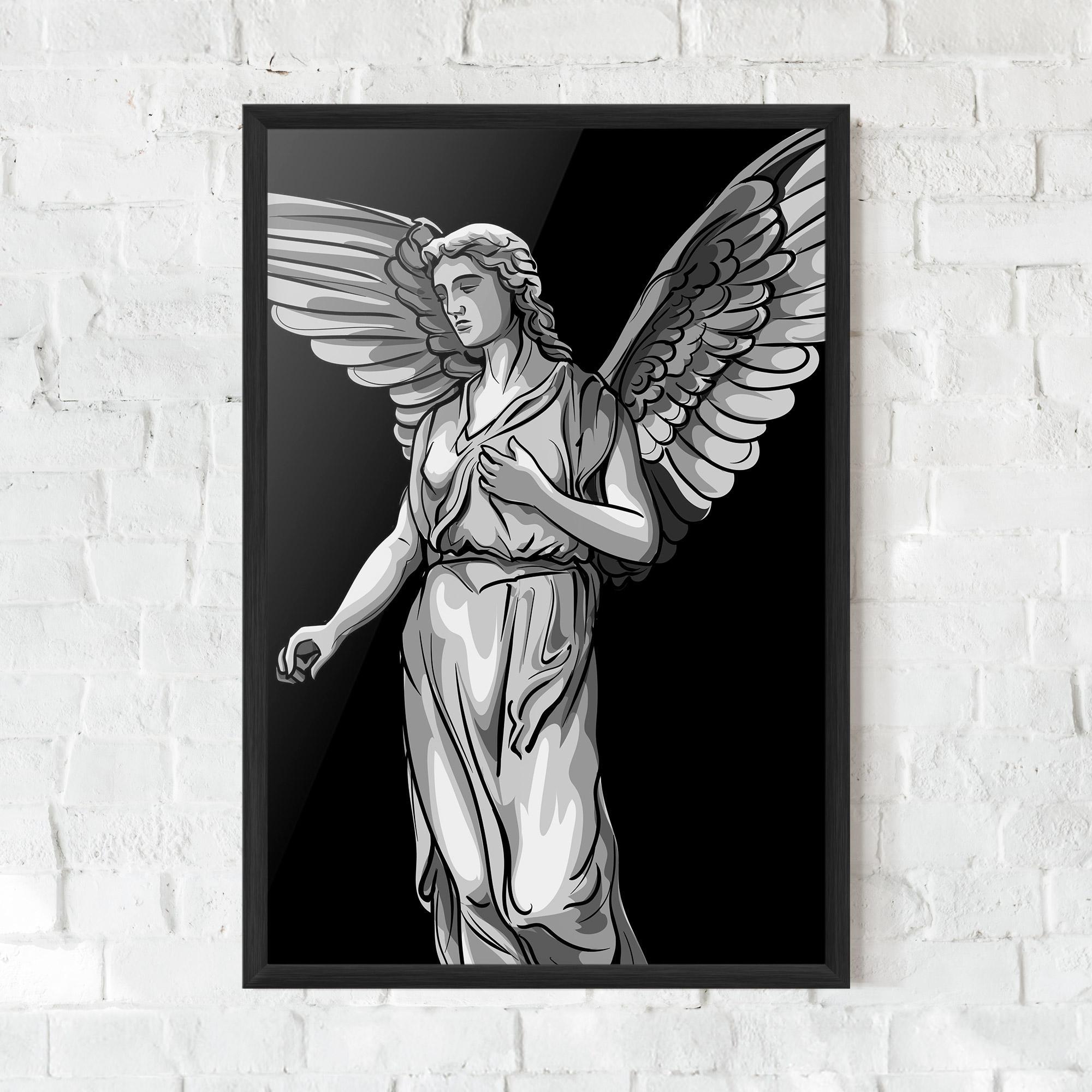 Gerahmte Poster Angel Hand mockup 0