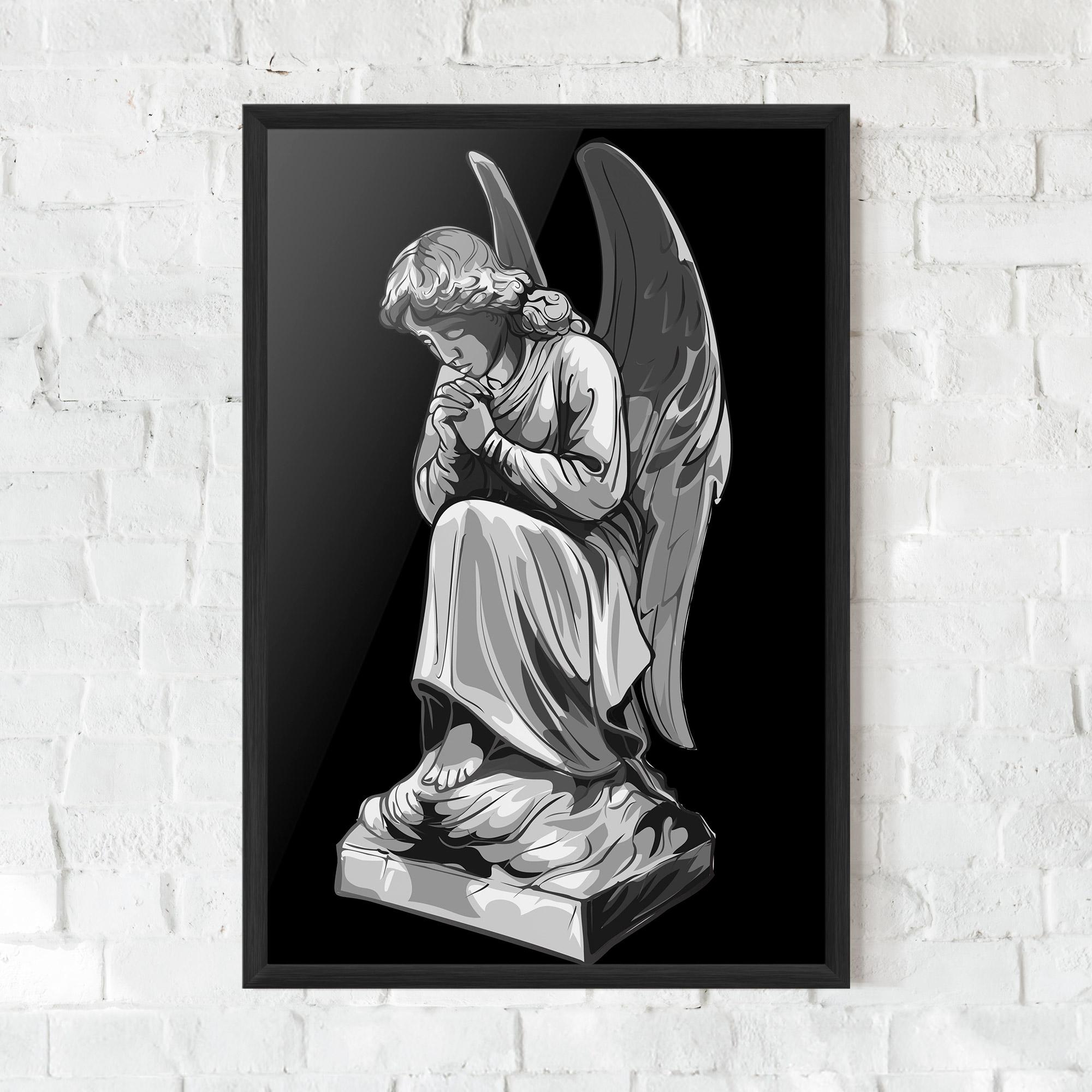 Gerahmte Poster Angel Pray mockup 0