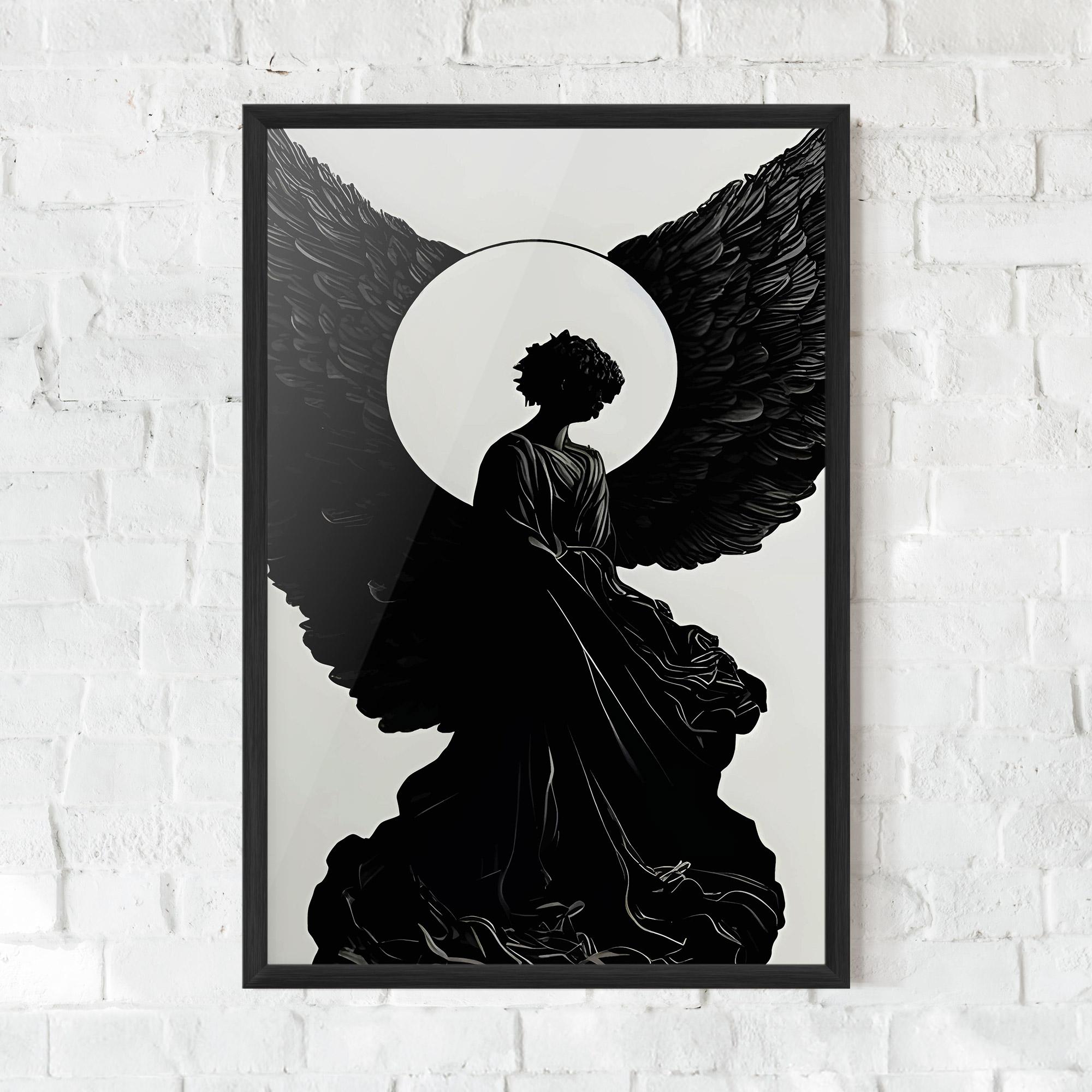 Gerahmte Poster Angel Shilouette mockup 0