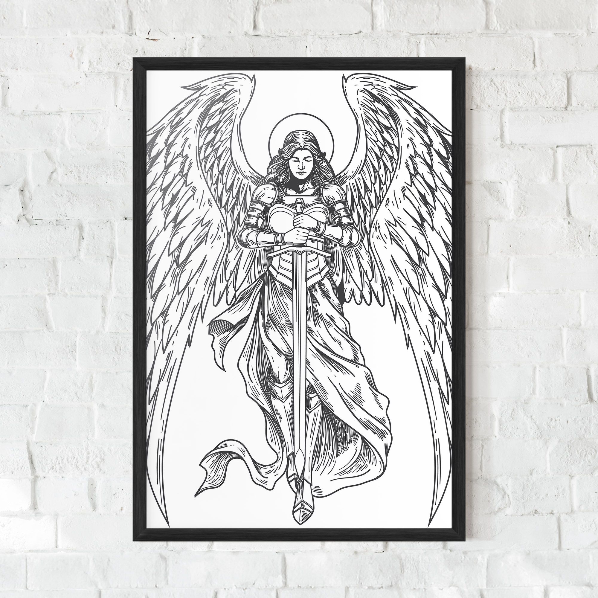 Grey Line Angel mockup 0