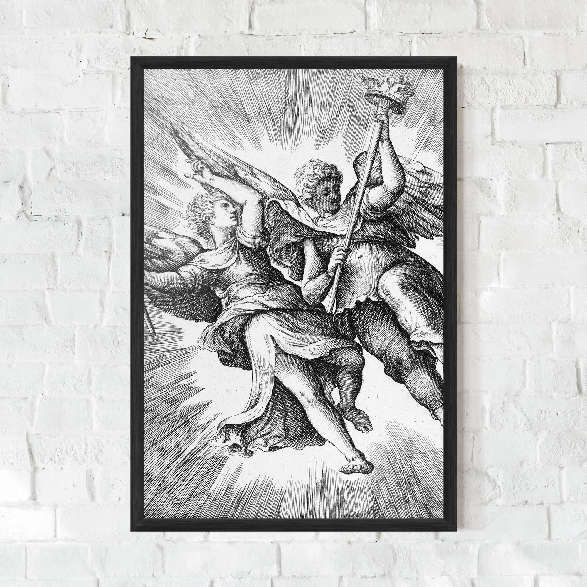 Gerahmte Poster Hand Drawn Angels mockup 0