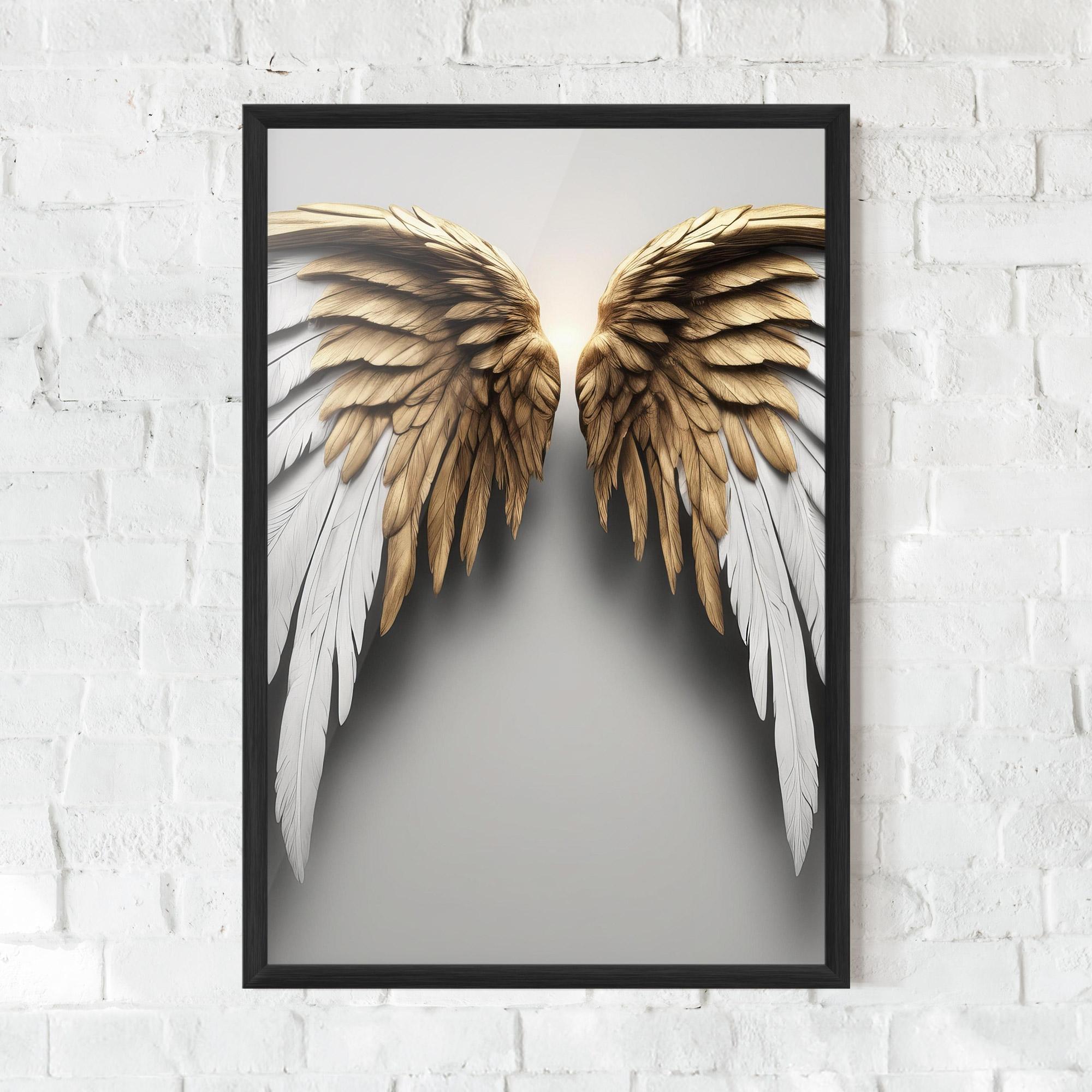 Gerahmte Poster Realistic Angel Wings mockup 0