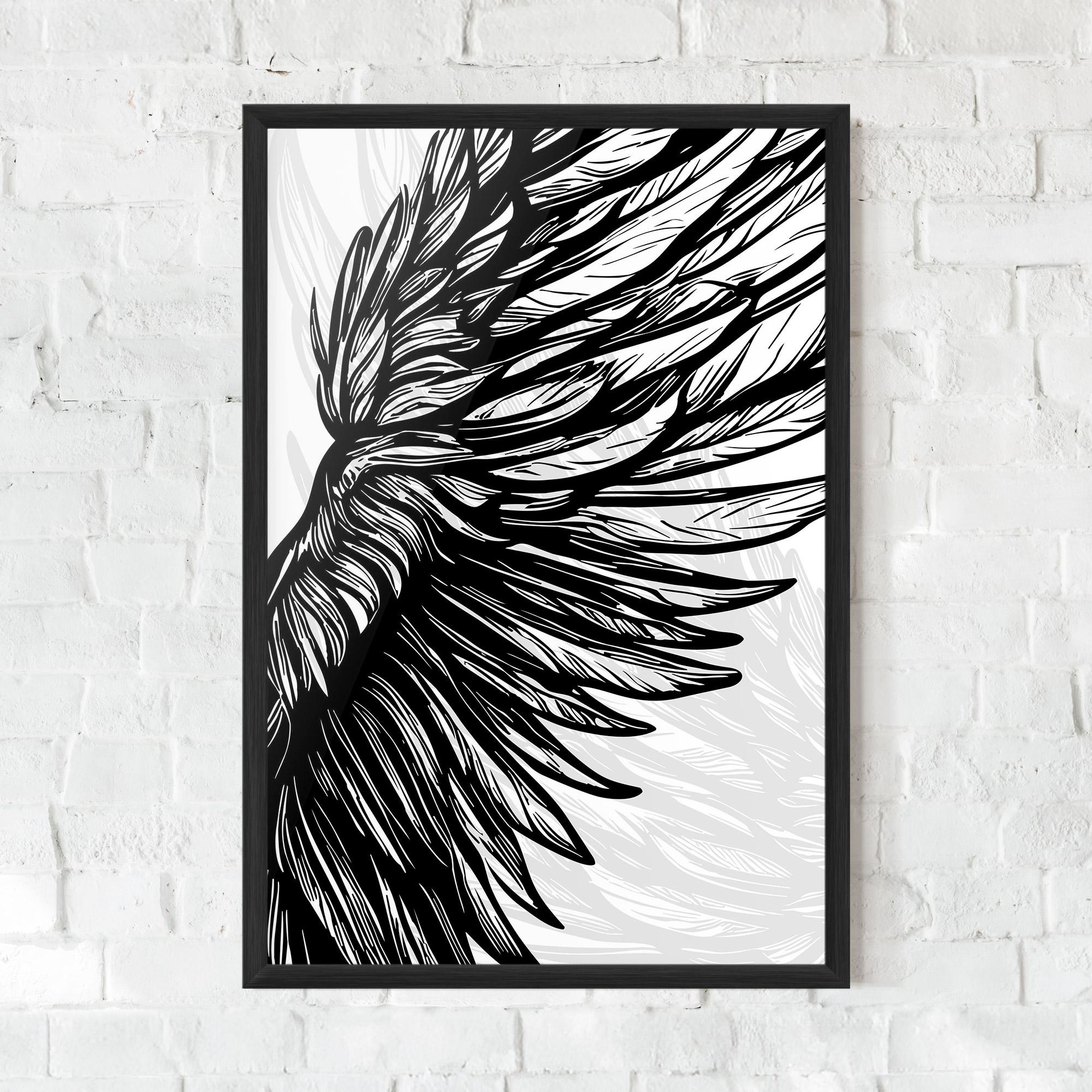 Gerahmte Poster Wing Line mockup 0