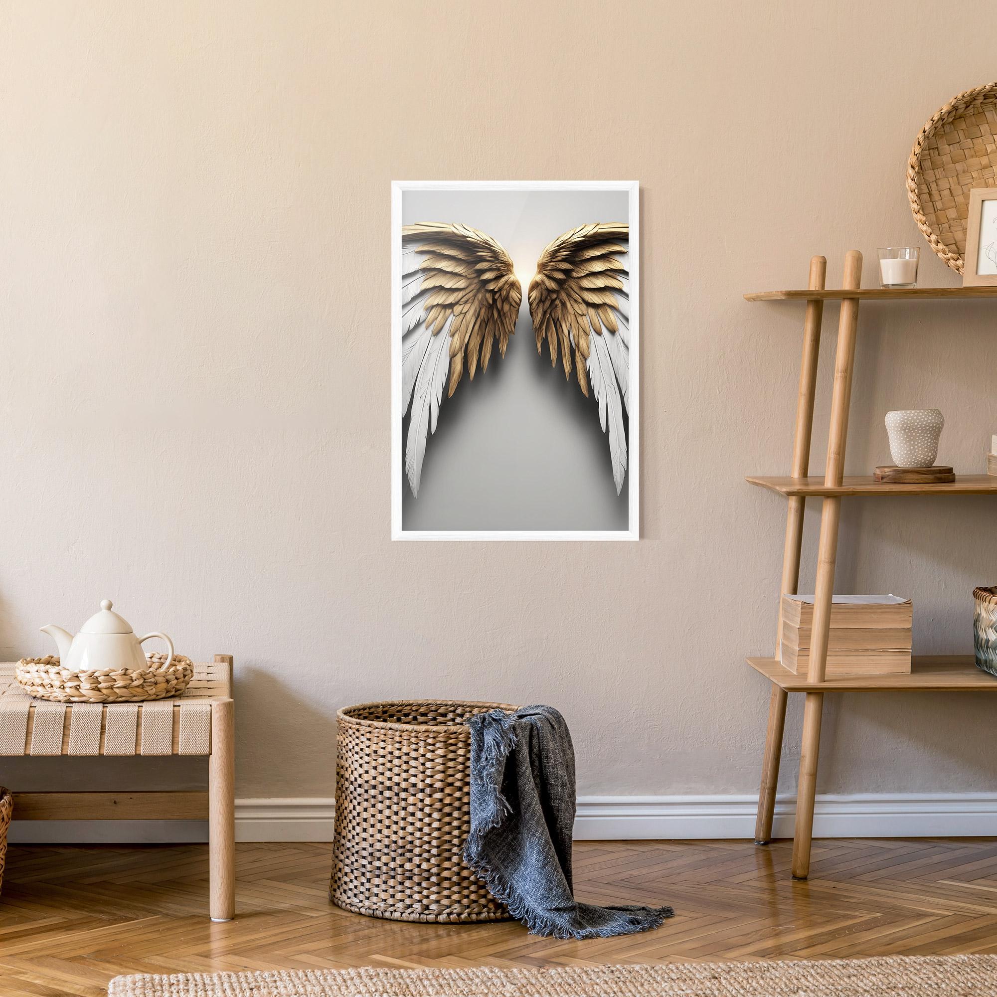 Gerahmte Poster Realistic Angel Wings mockup 9