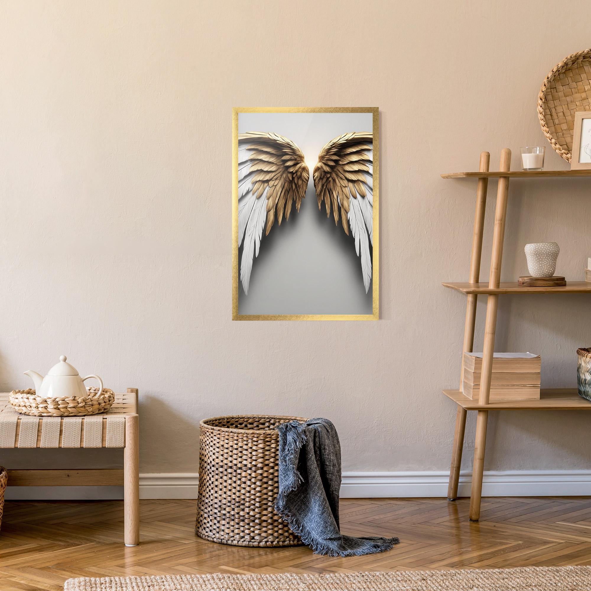 Gerahmte Poster Realistic Angel Wings mockup 9