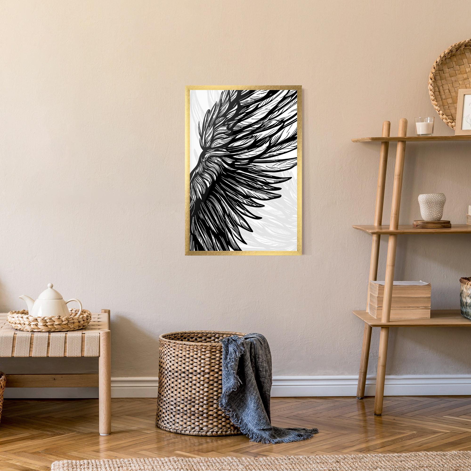 Gerahmte Poster Wing Line mockup 9