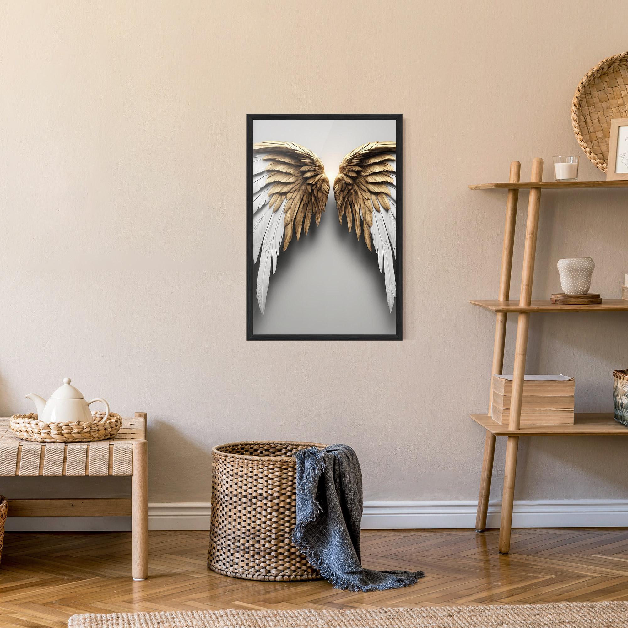 Gerahmte Poster Realistic Angel Wings mockup 9