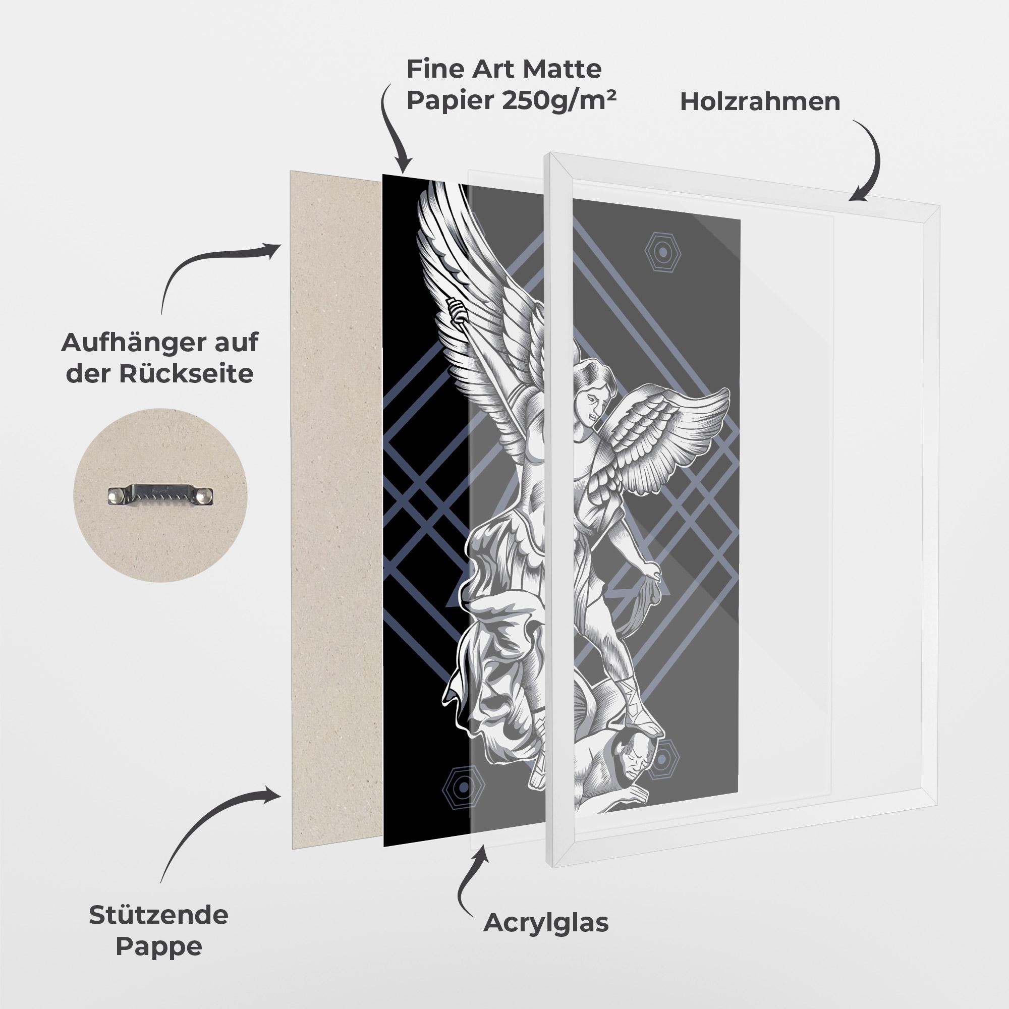 Gerahmte Poster Angel Fights mockup 1