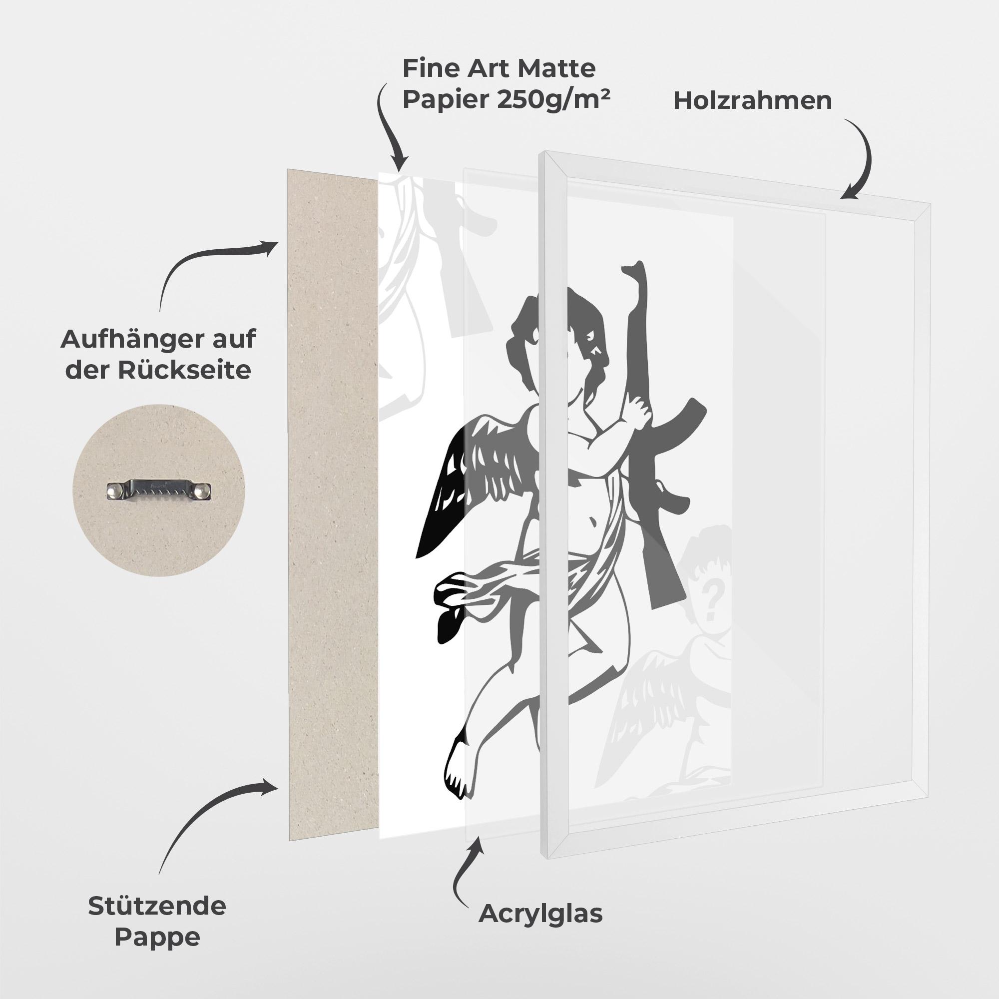 Gerahmte Poster Angel Gun mockup 1