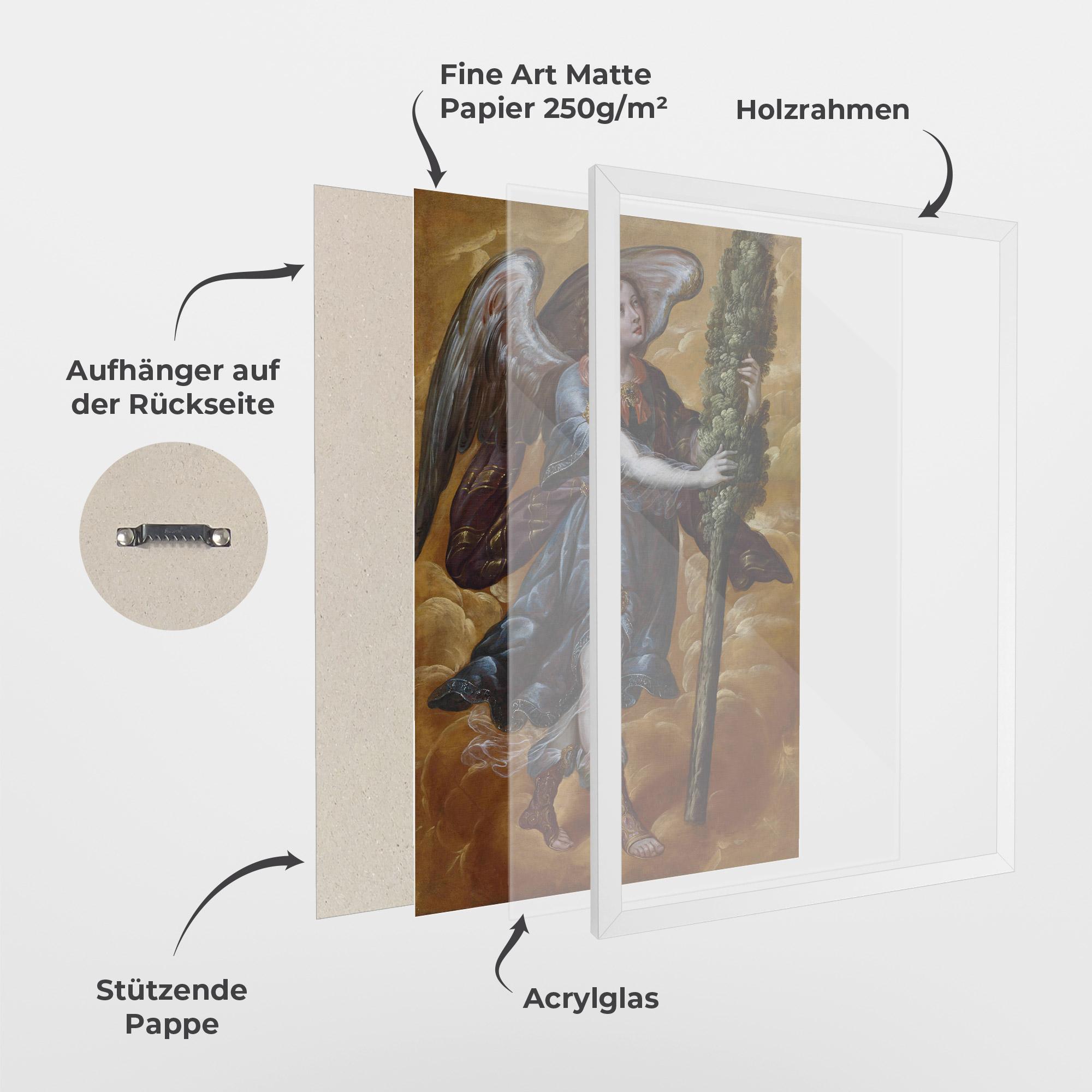 Gerahmte Poster Angel Holding A Tree mockup 1