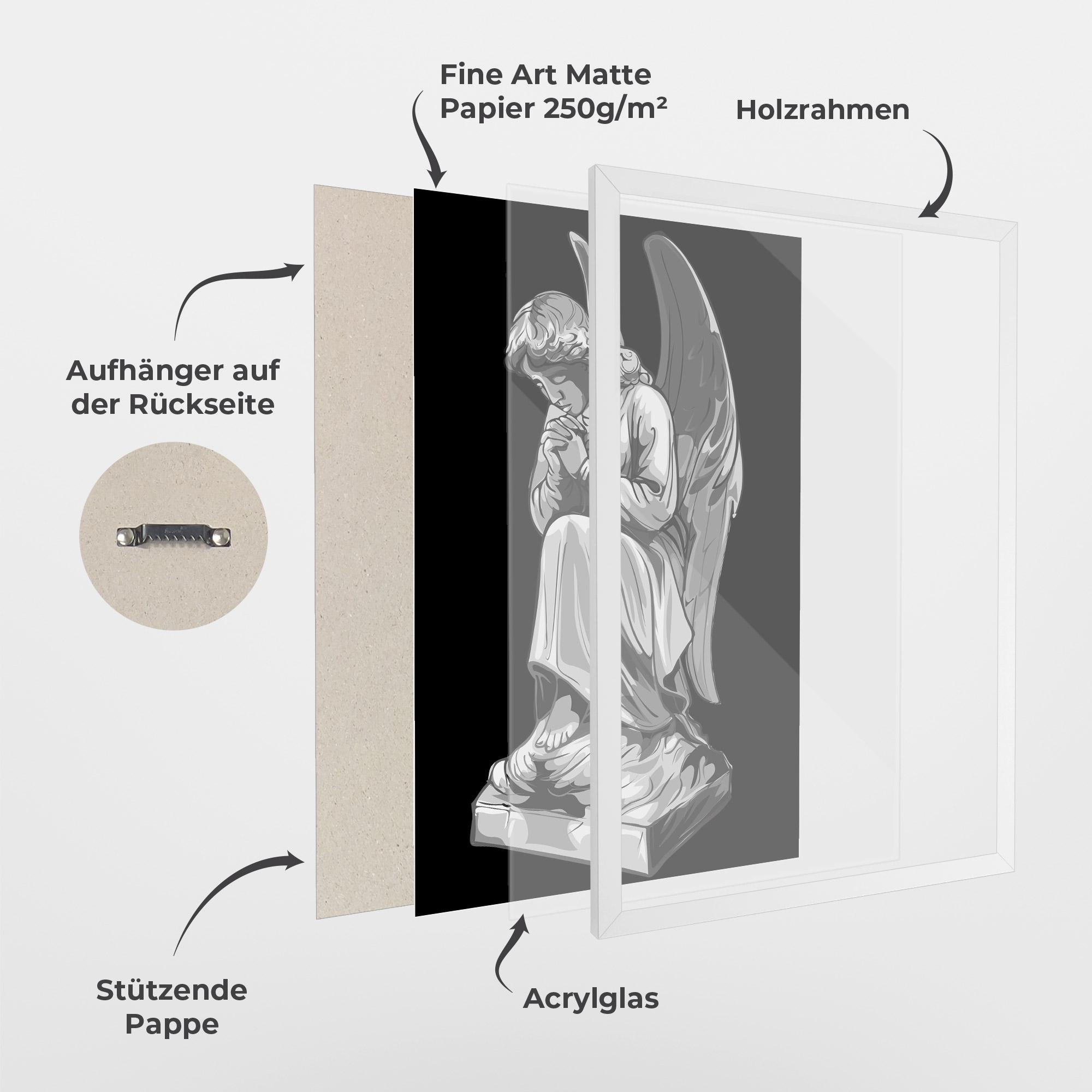 Gerahmte Poster Angel Pray mockup 1