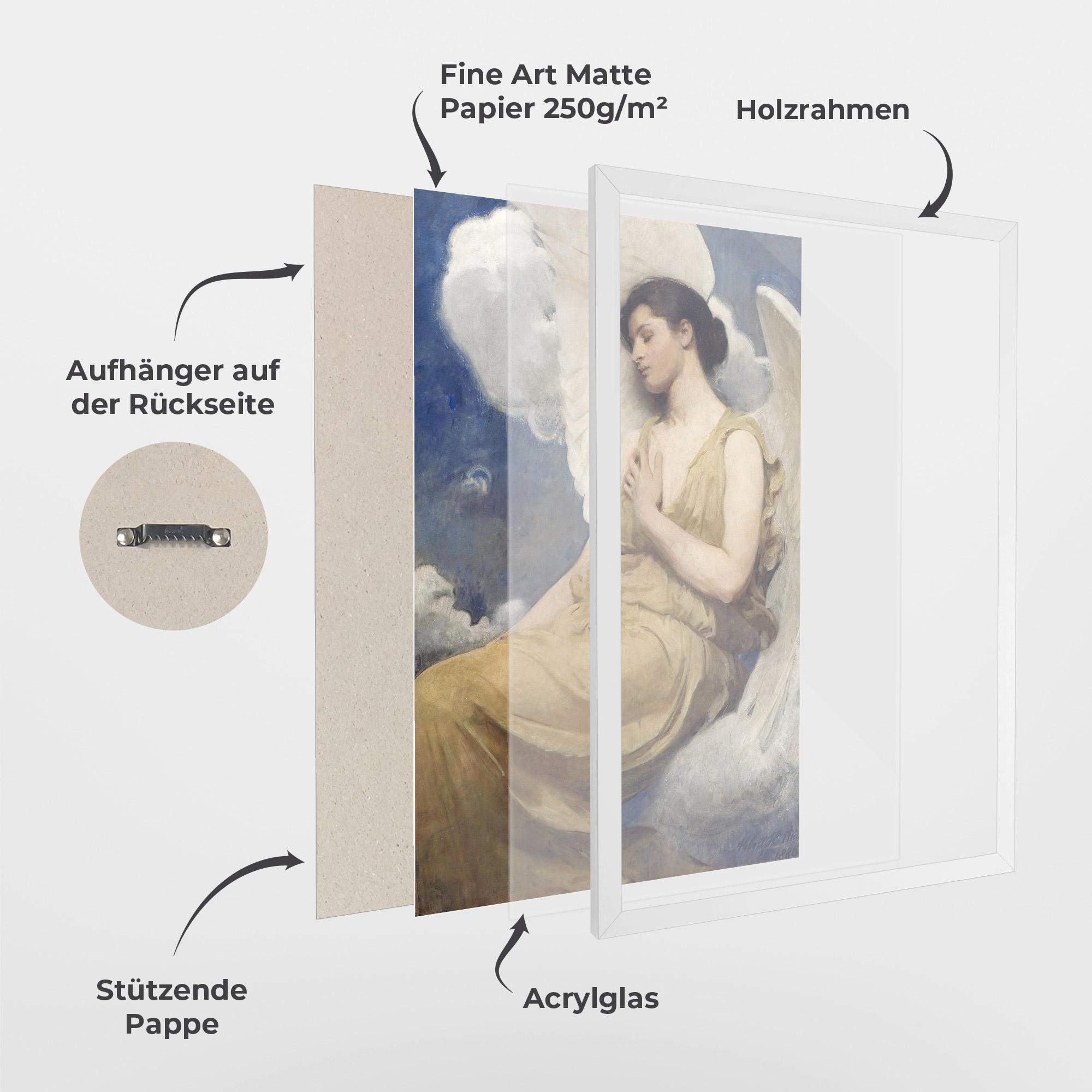 Gerahmte Poster Angel Woman Painting mockup 1
