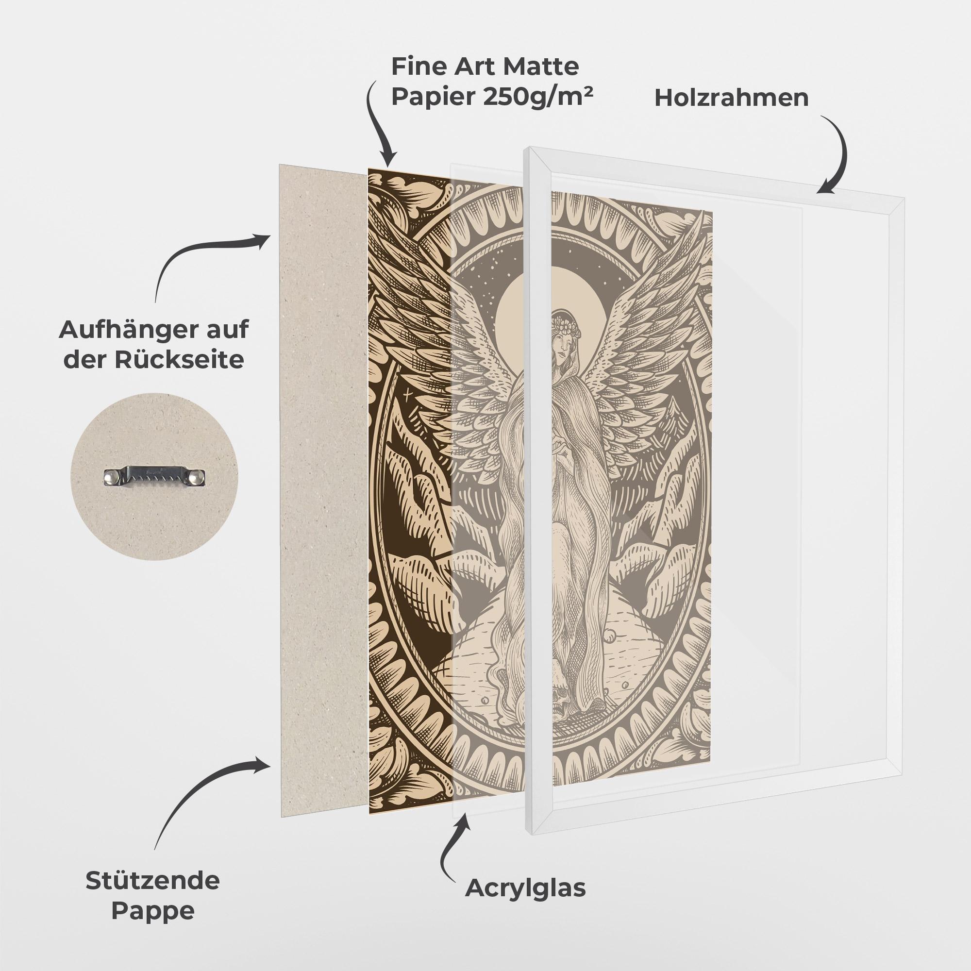 Gerahmte Poster Cream Angel mockup 1