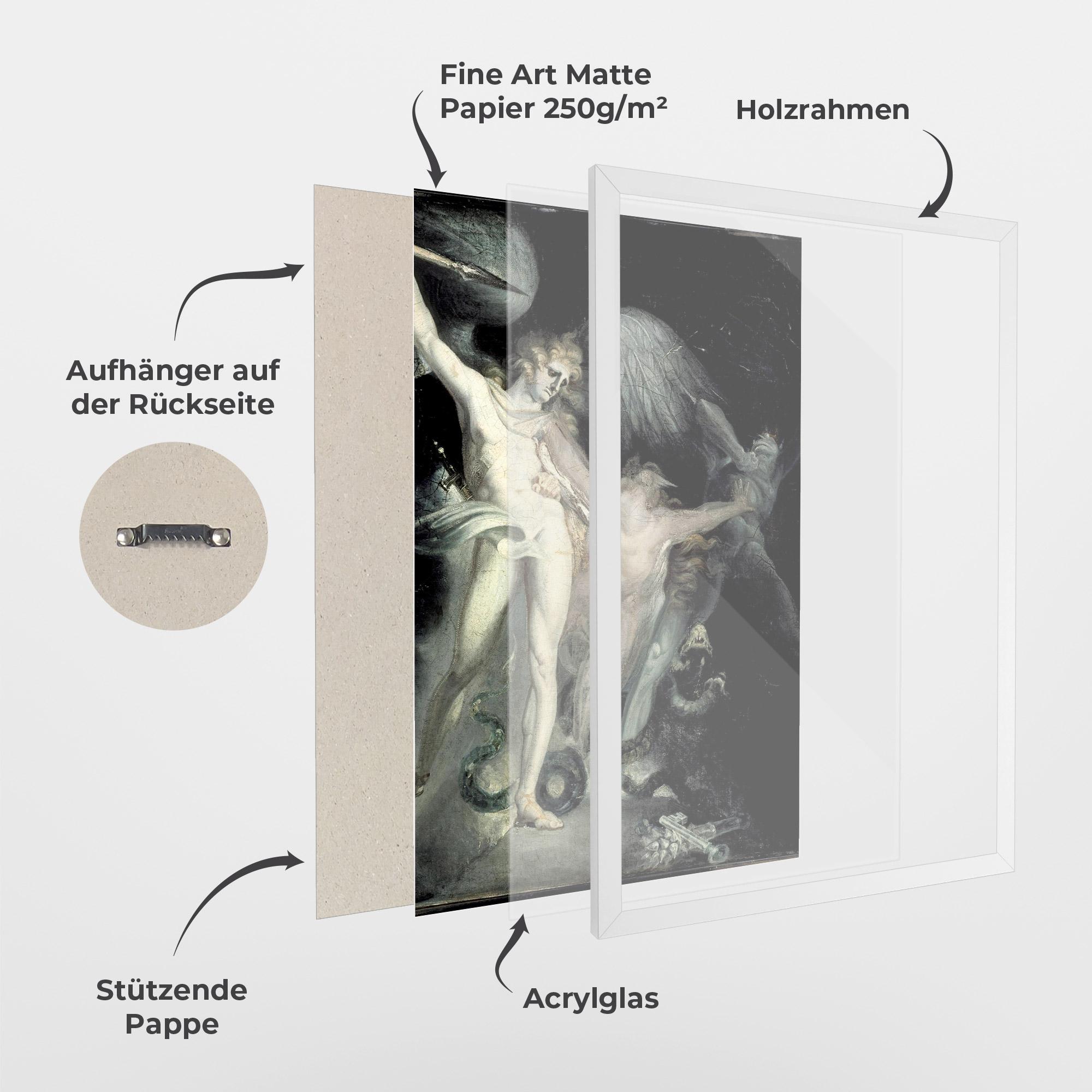 Gerahmte Poster Old Angel Painting mockup 1