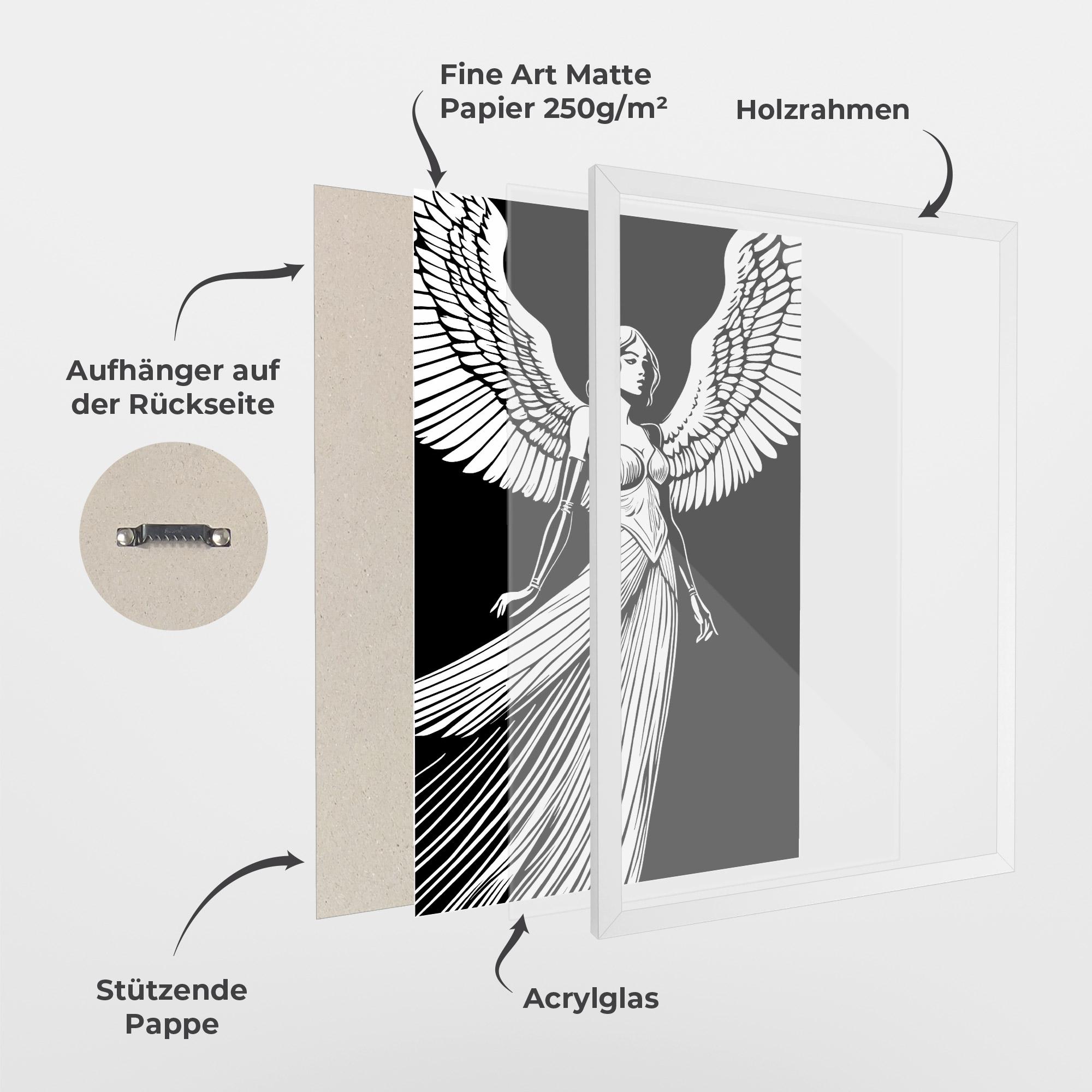 Gerahmte Poster Pretty Angel mockup 1