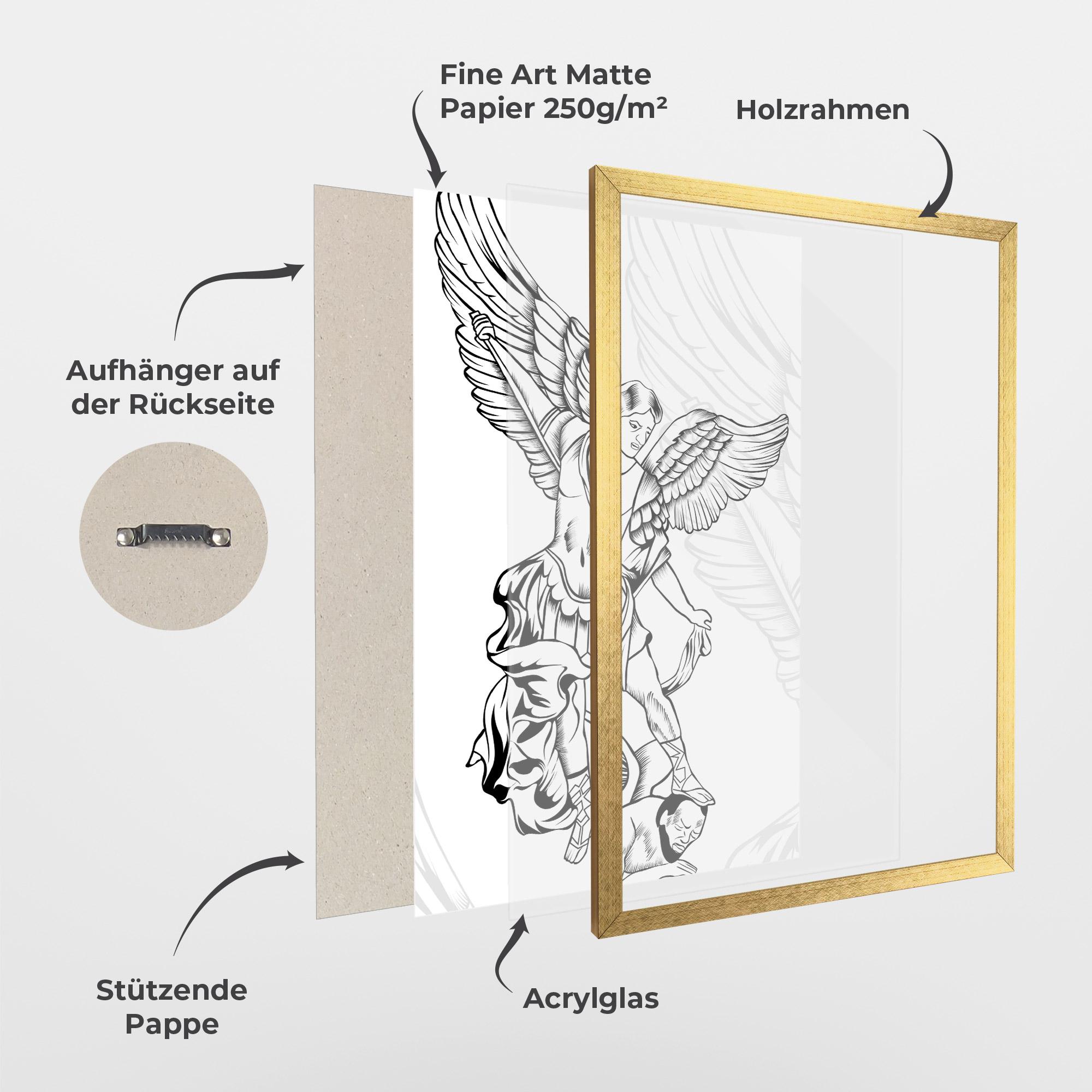 Gerahmte Poster Angel Fight mockup 1