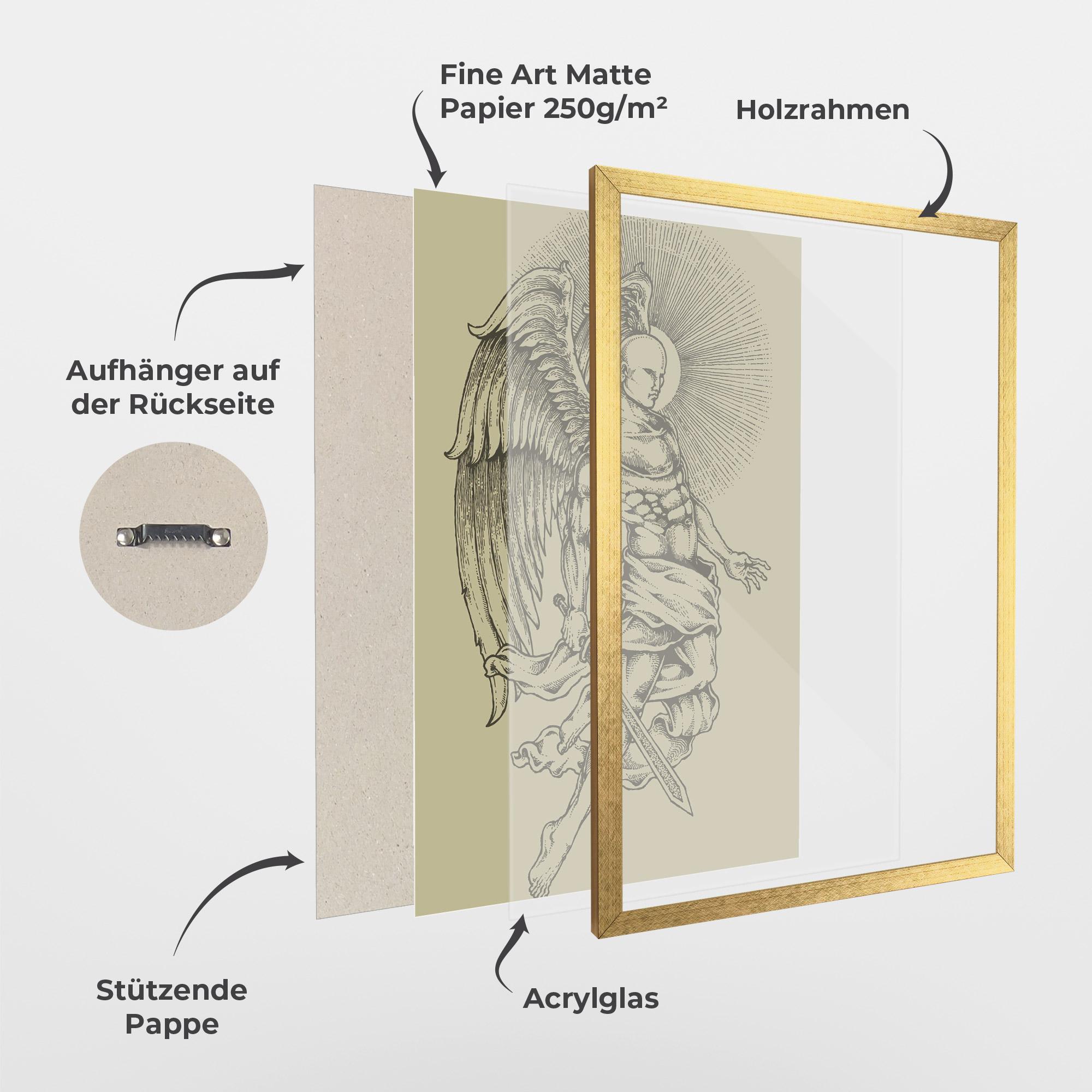 Gerahmte Poster Angel Fighter mockup 1