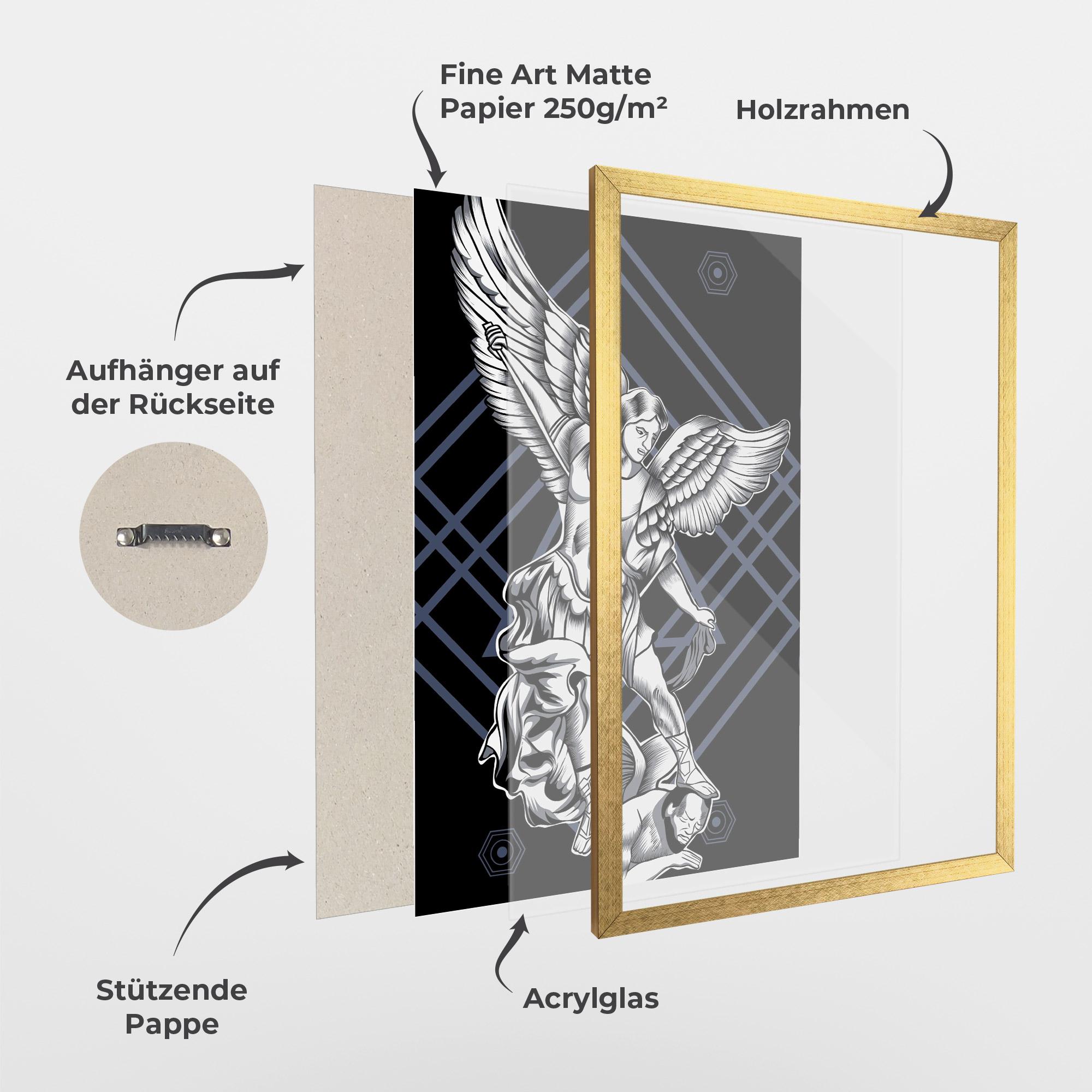 Gerahmte Poster Angel Fights mockup 1