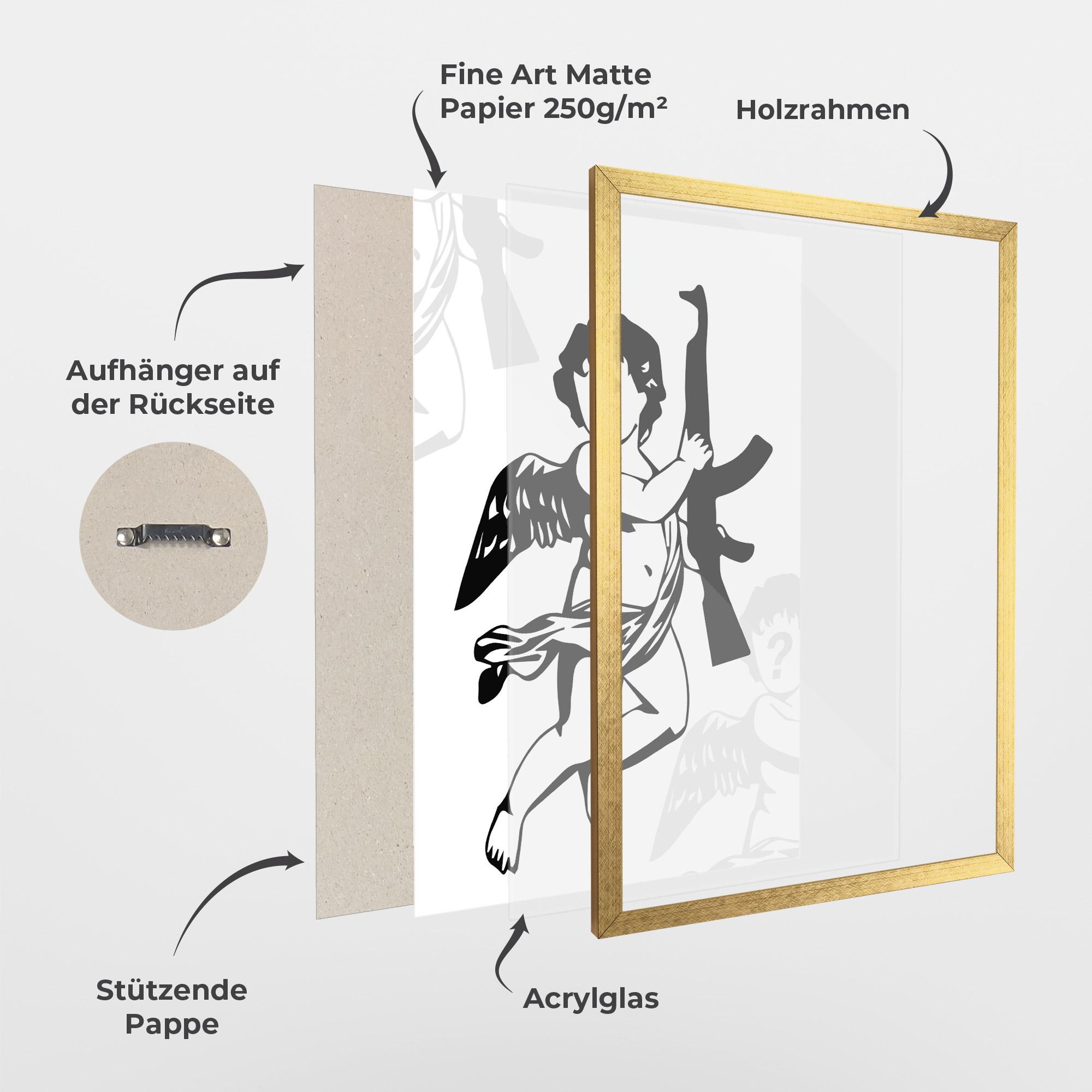 Gerahmte Poster Angel Gun mockup 1