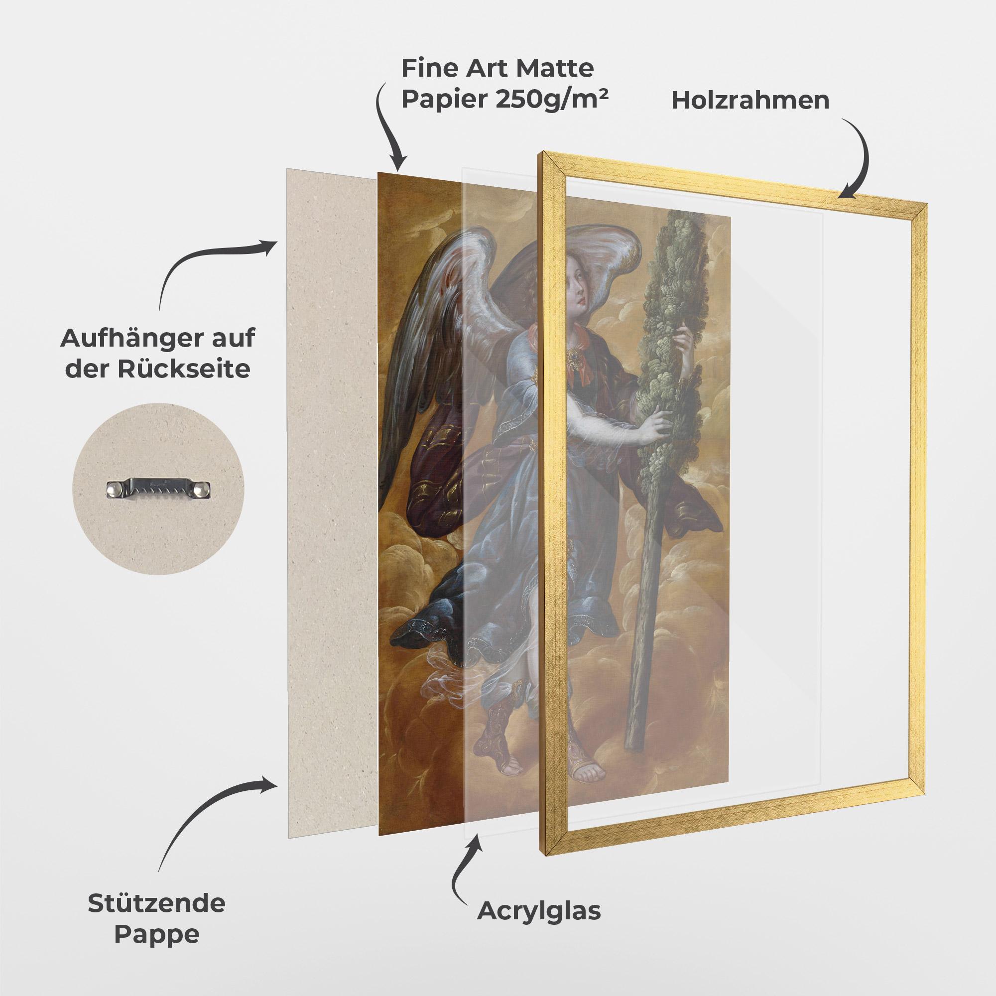 Gerahmte Poster Angel Holding A Tree mockup 1