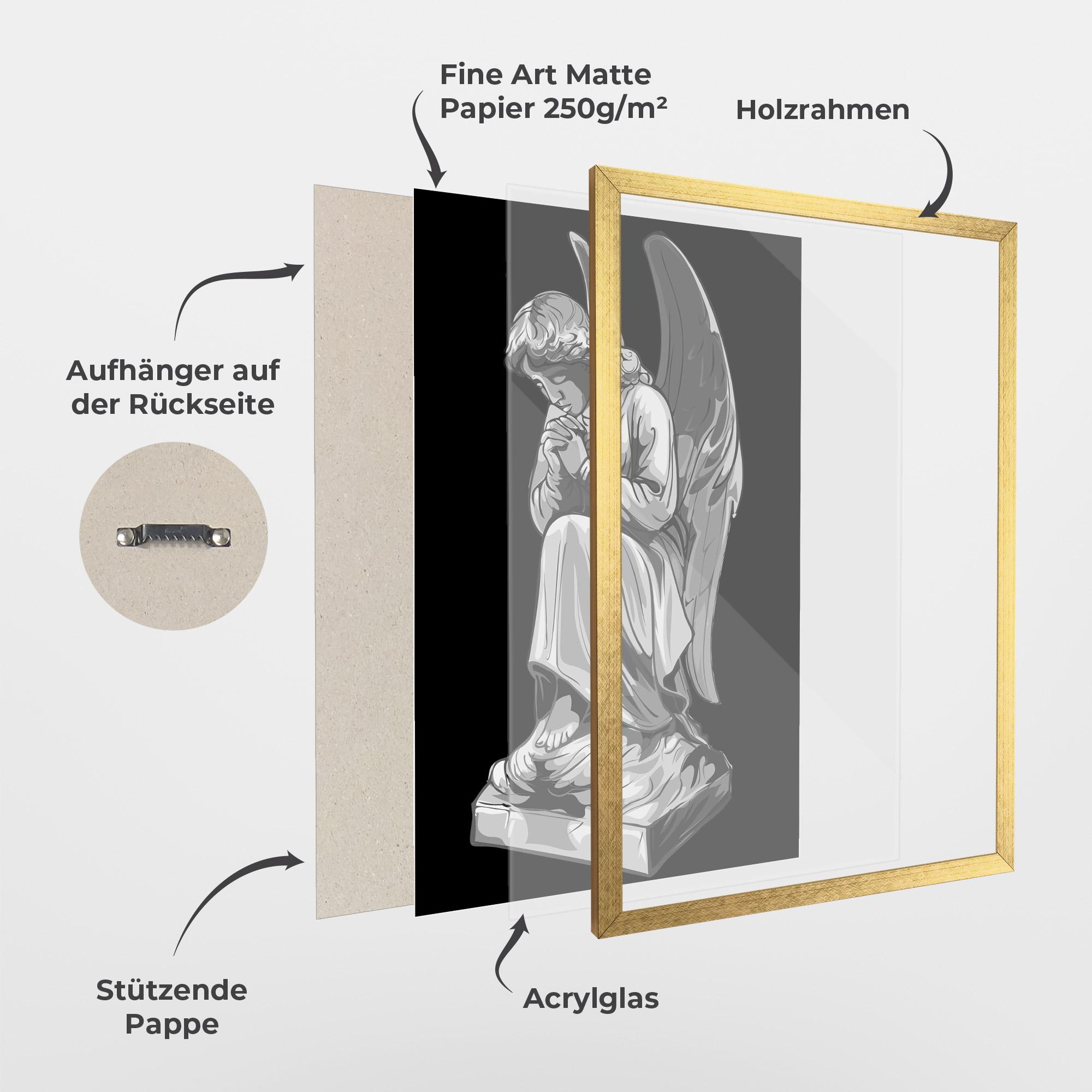 Gerahmte Poster Angel Pray mockup 1