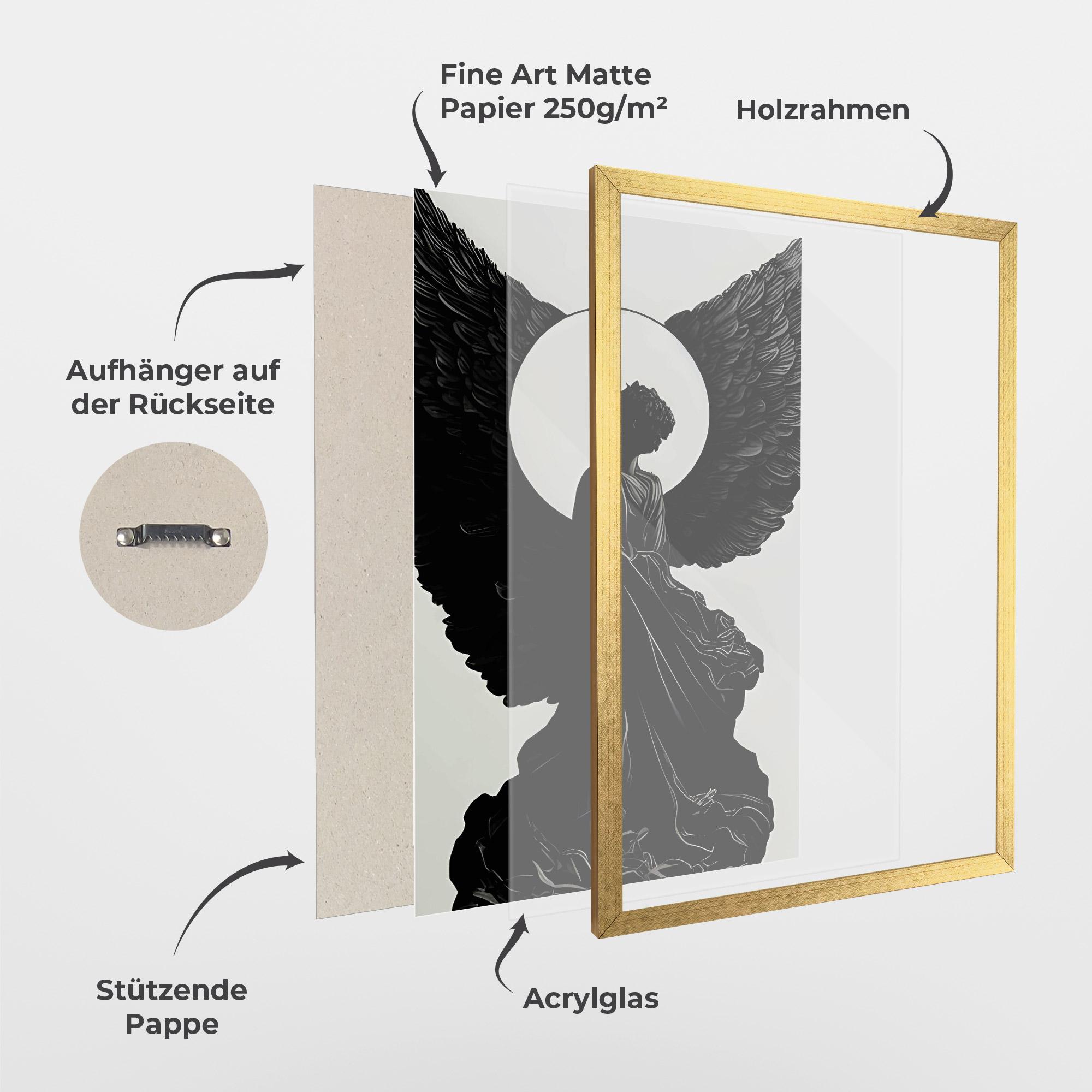 Gerahmte Poster Angel Shilouette mockup 1