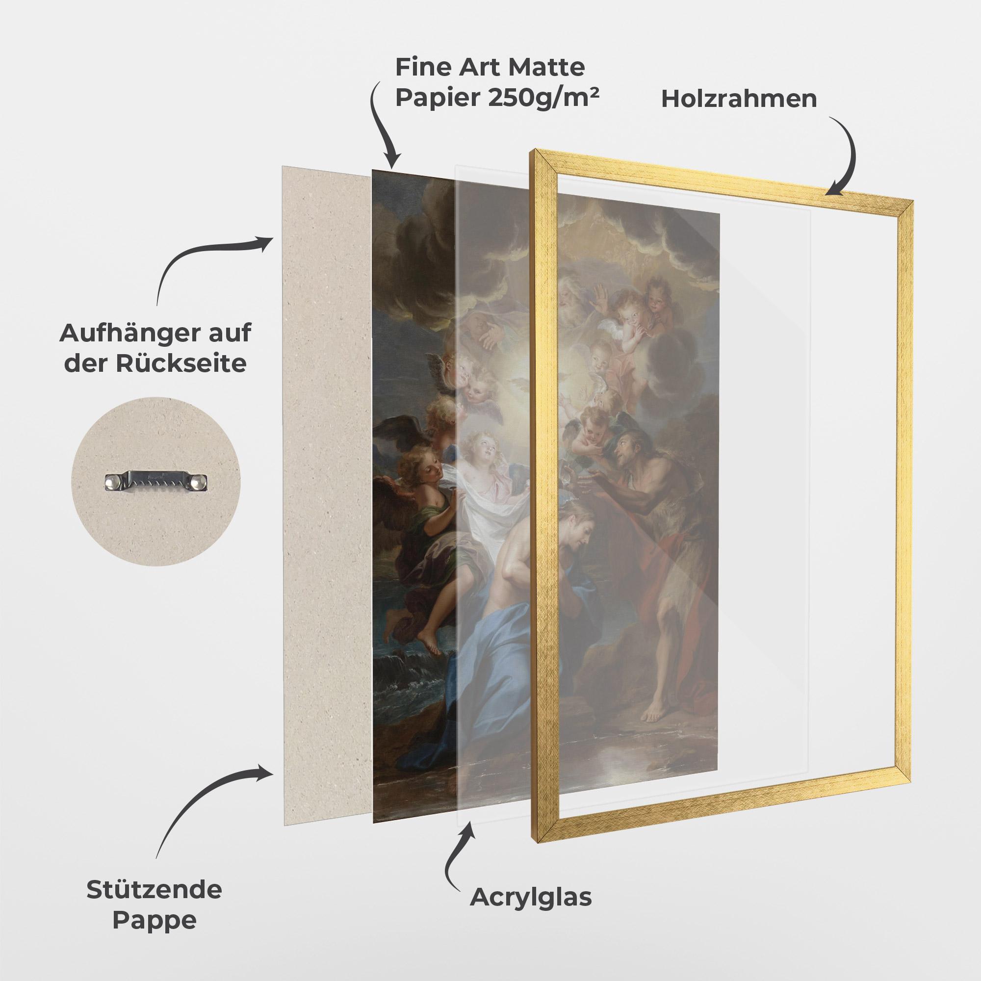 Gerahmte Poster Bird Floating mockup 1