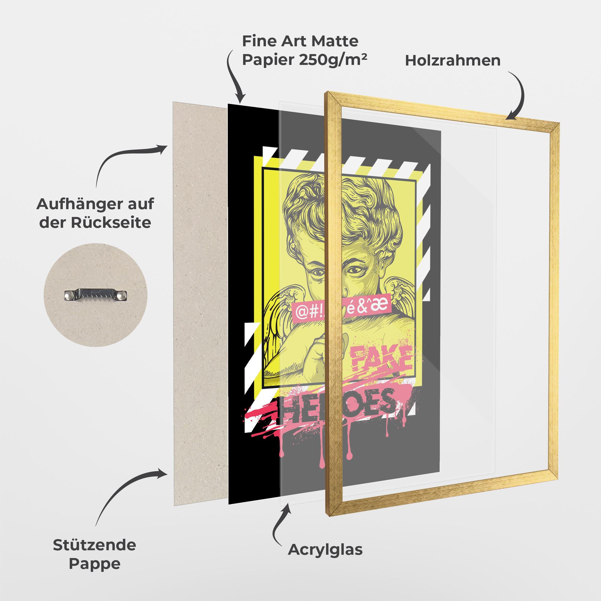 Gerahmte Poster Fake Heroes mockup 1