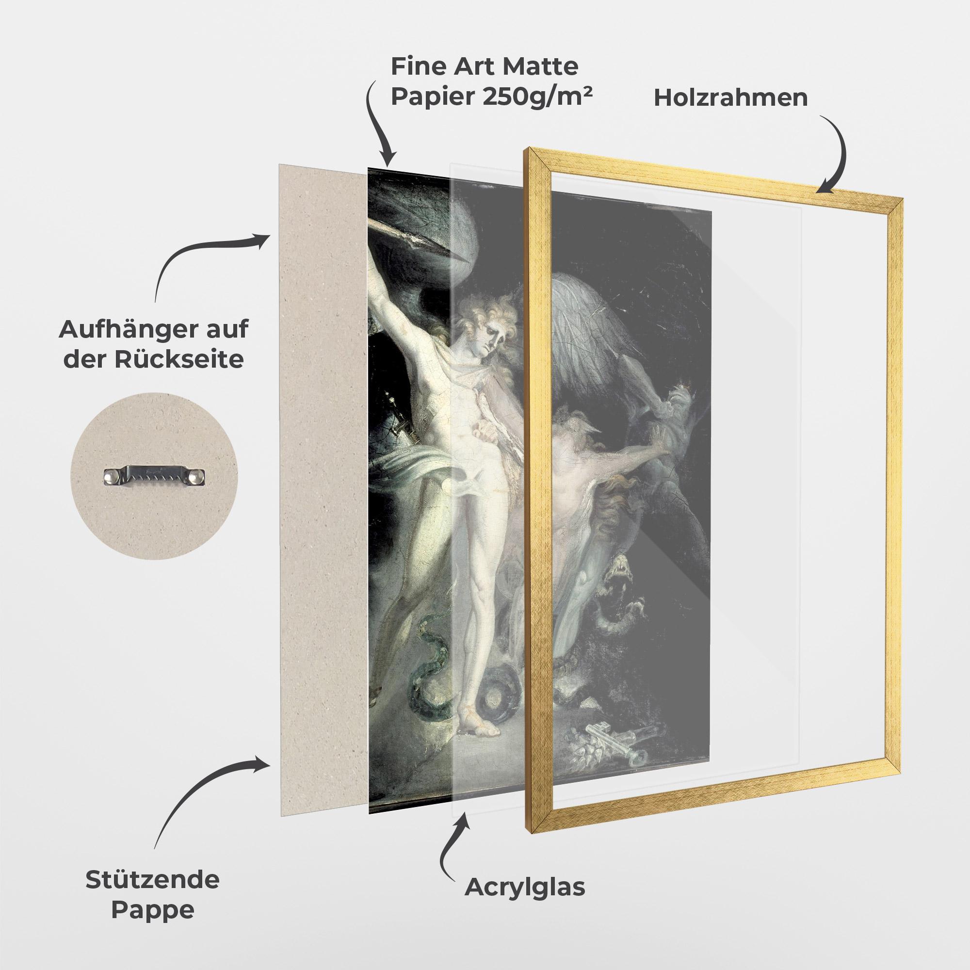 Gerahmte Poster Old Angel Painting mockup 1