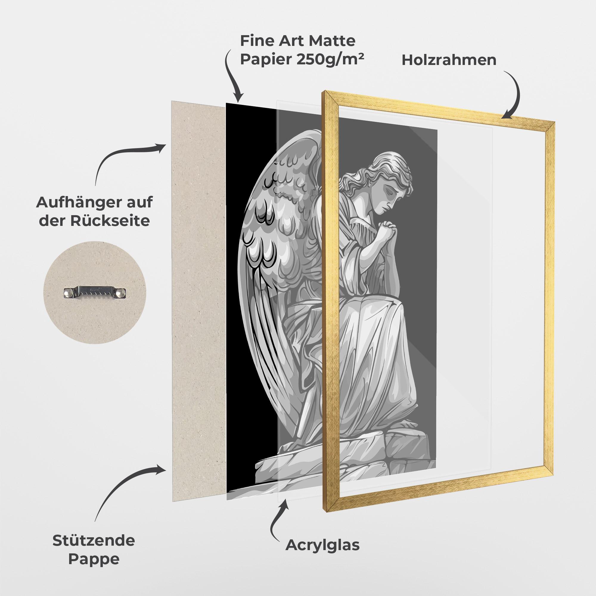 Gerahmte Poster Pray Angel mockup 1