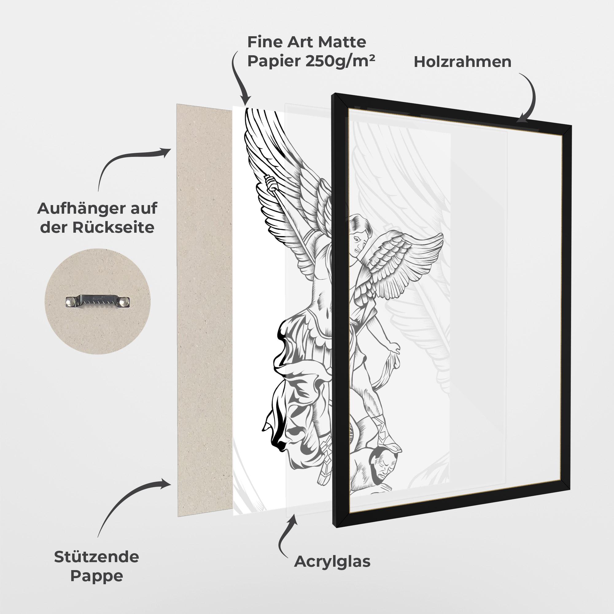 Gerahmte Poster Angel Fight mockup 1