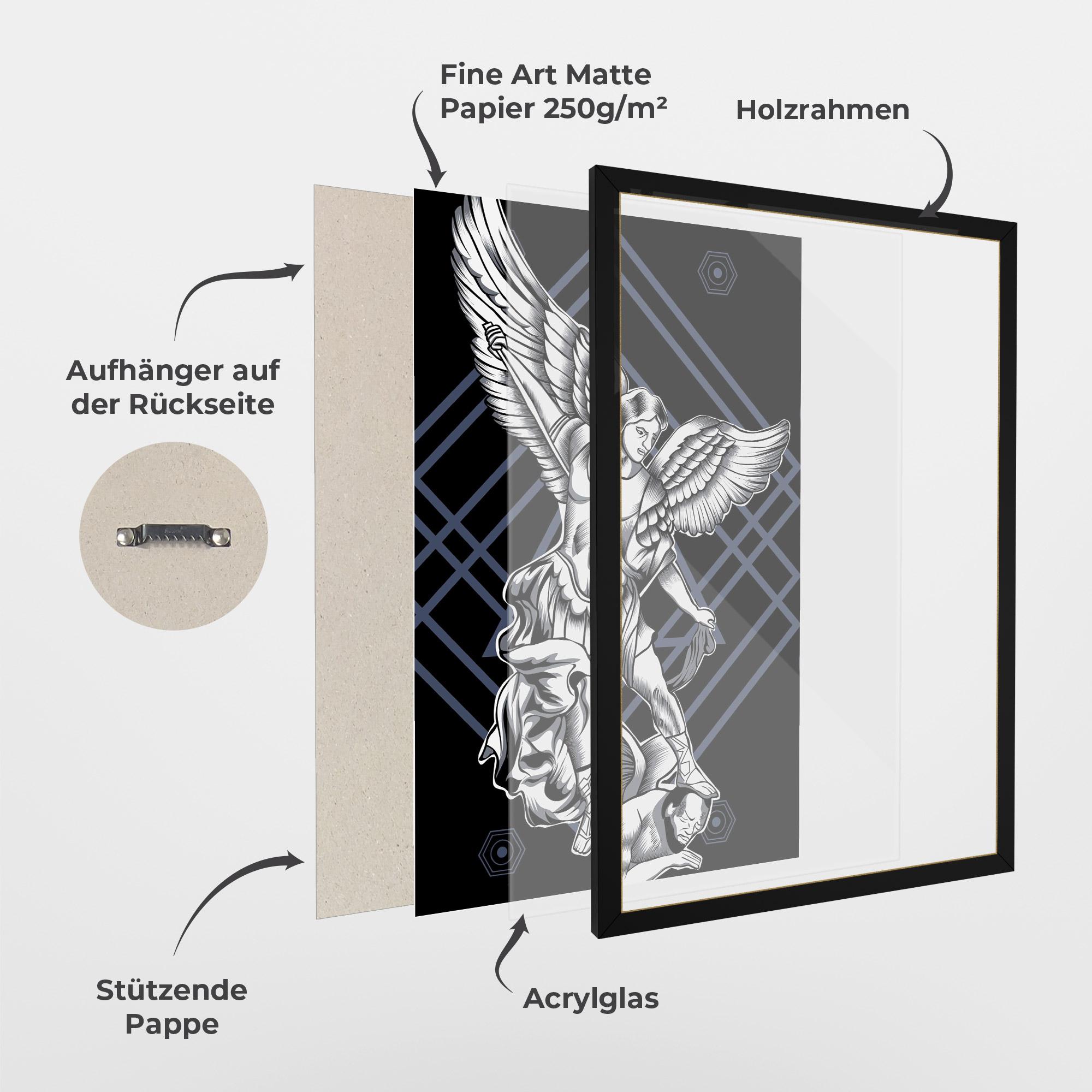 Gerahmte Poster Angel Fights mockup 1