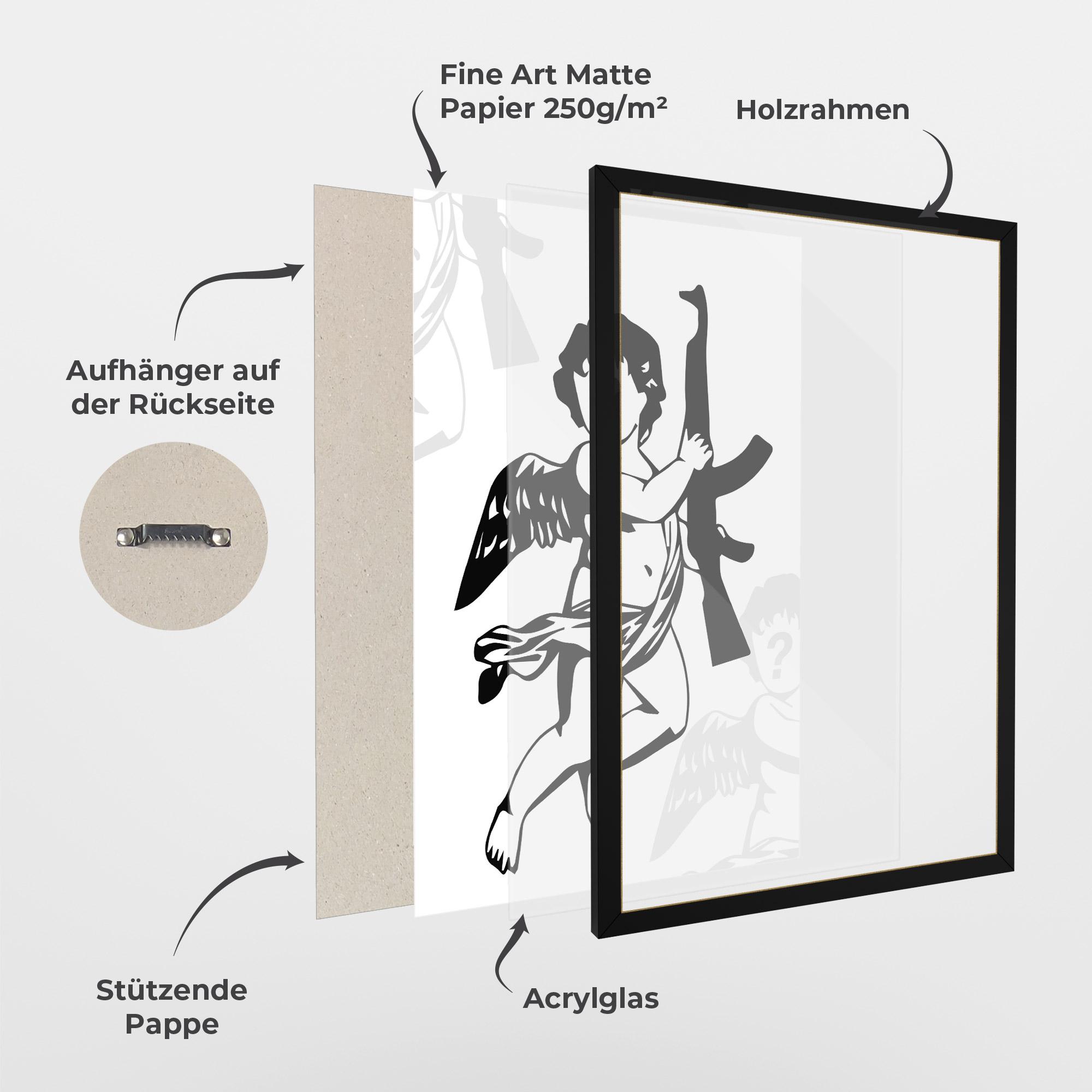 Gerahmte Poster Angel Gun mockup 1